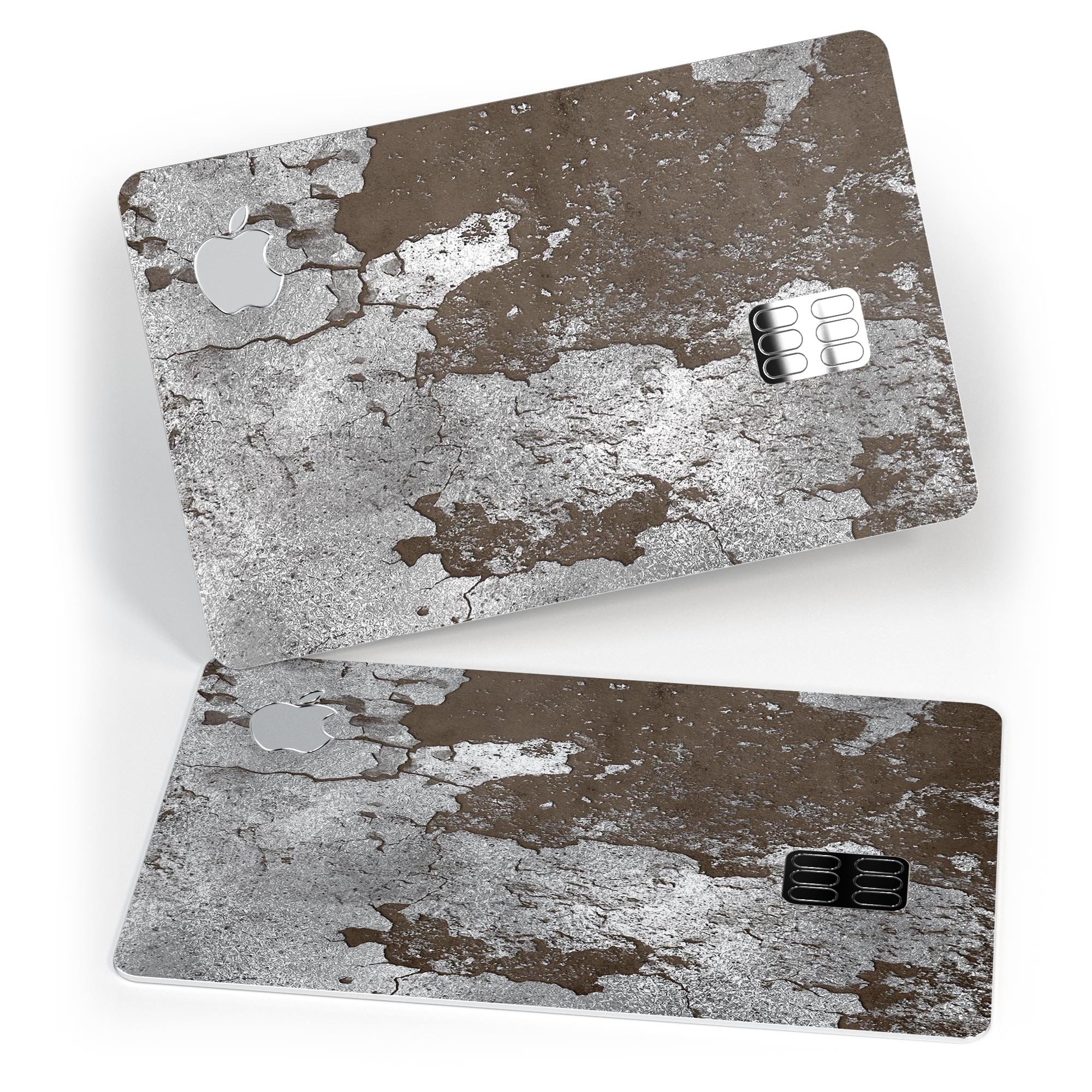 Distressed Silver Texture skin decal for Apple Card, showcasing premium vinyl material and stylish design.