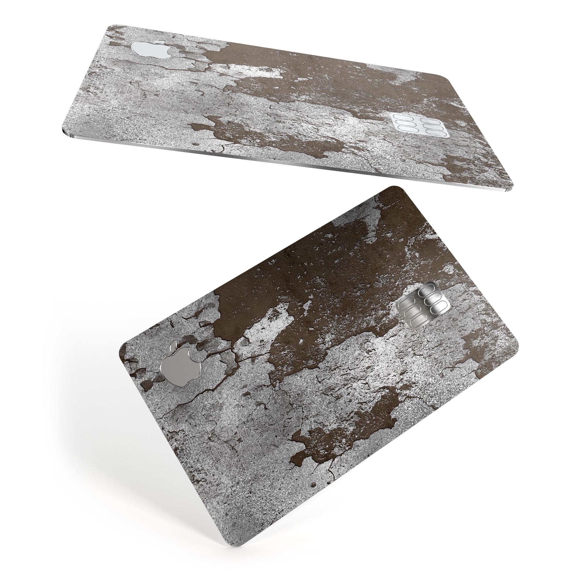 Distressed Silver Texture skin decal for Apple Card, showcasing premium vinyl material and stylish design.