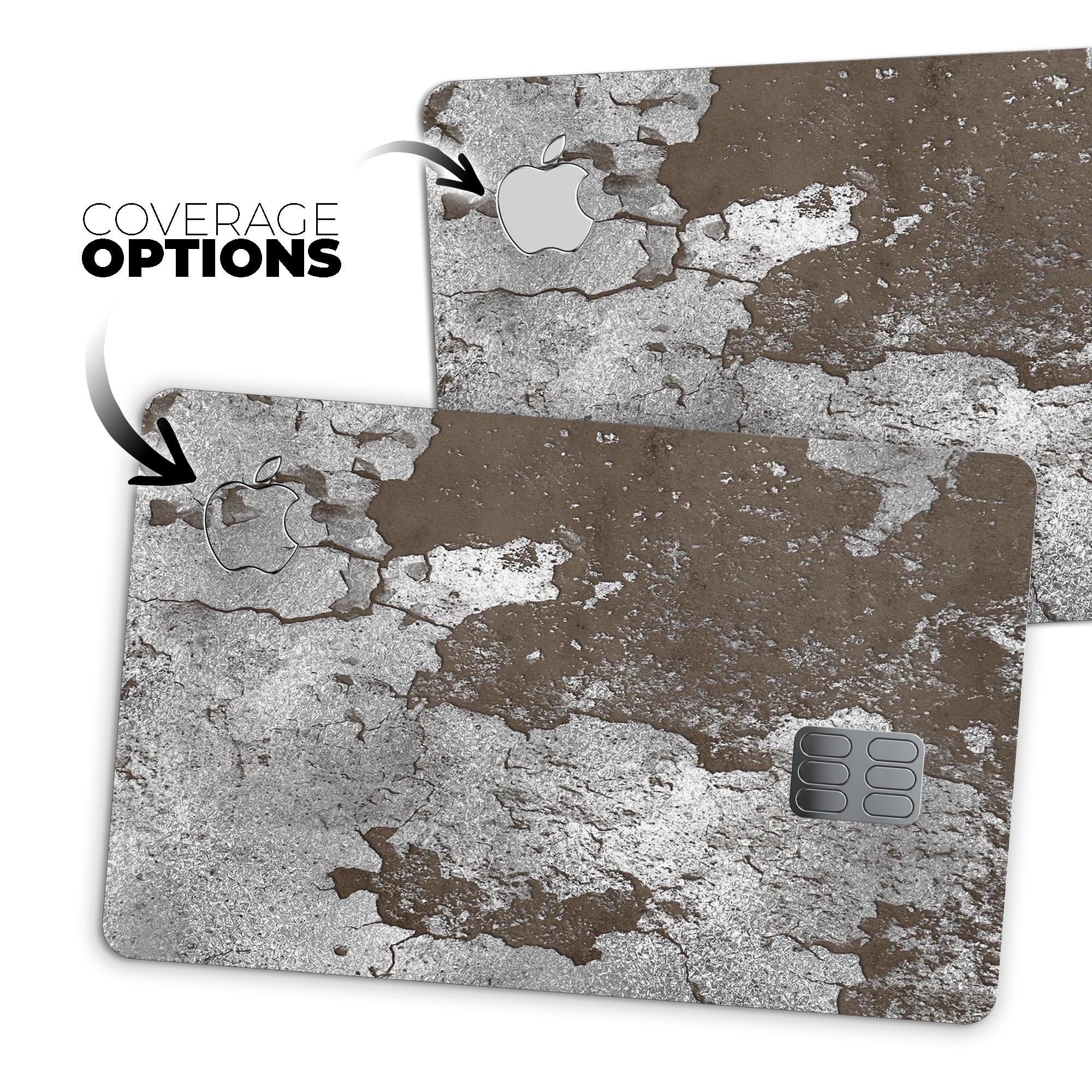 Distressed Silver Texture skin decal for Apple Card, showcasing premium vinyl material and stylish design.