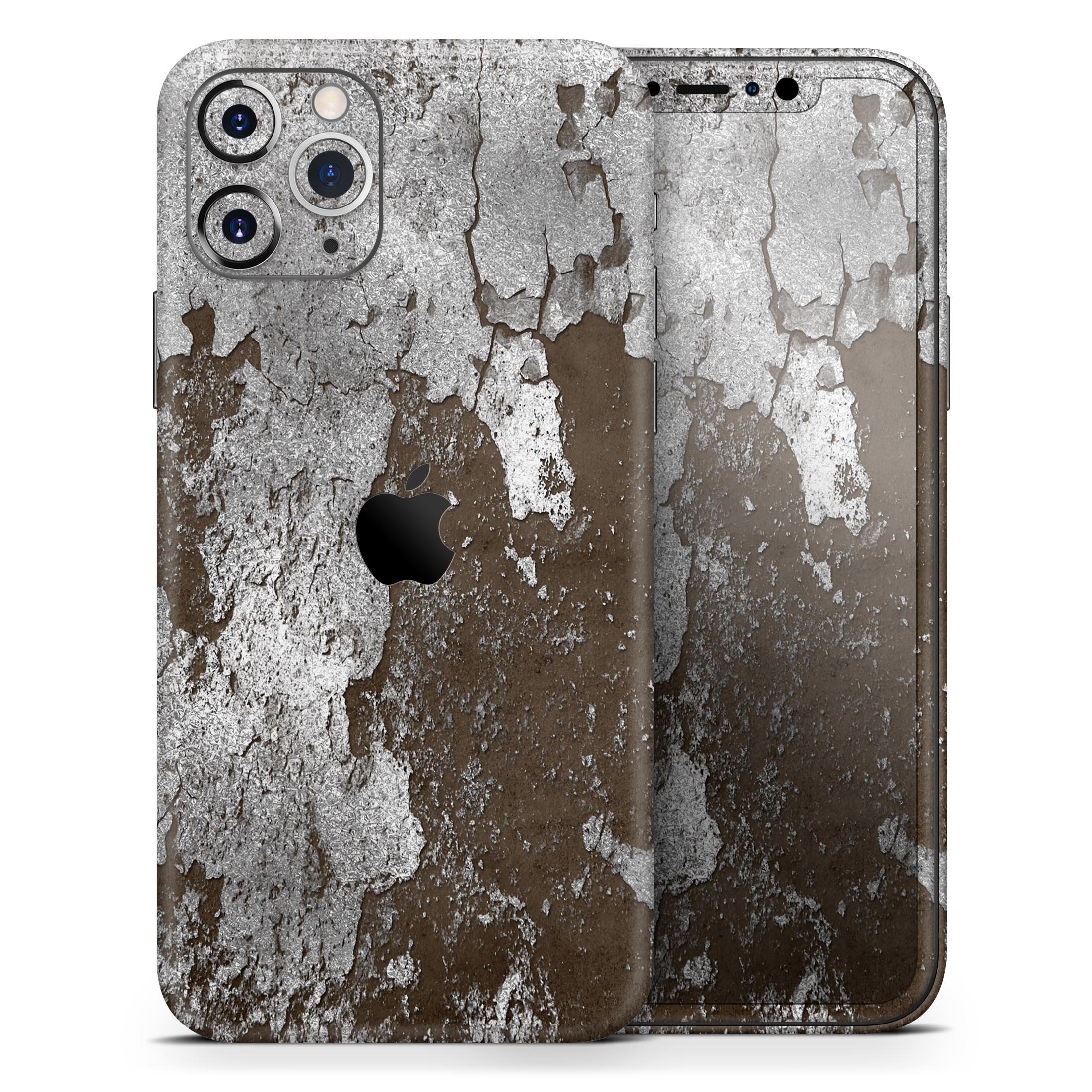 Distressed Silver Texture skin for Apple iPhone, showcasing a stylish design with a premium vinyl finish.