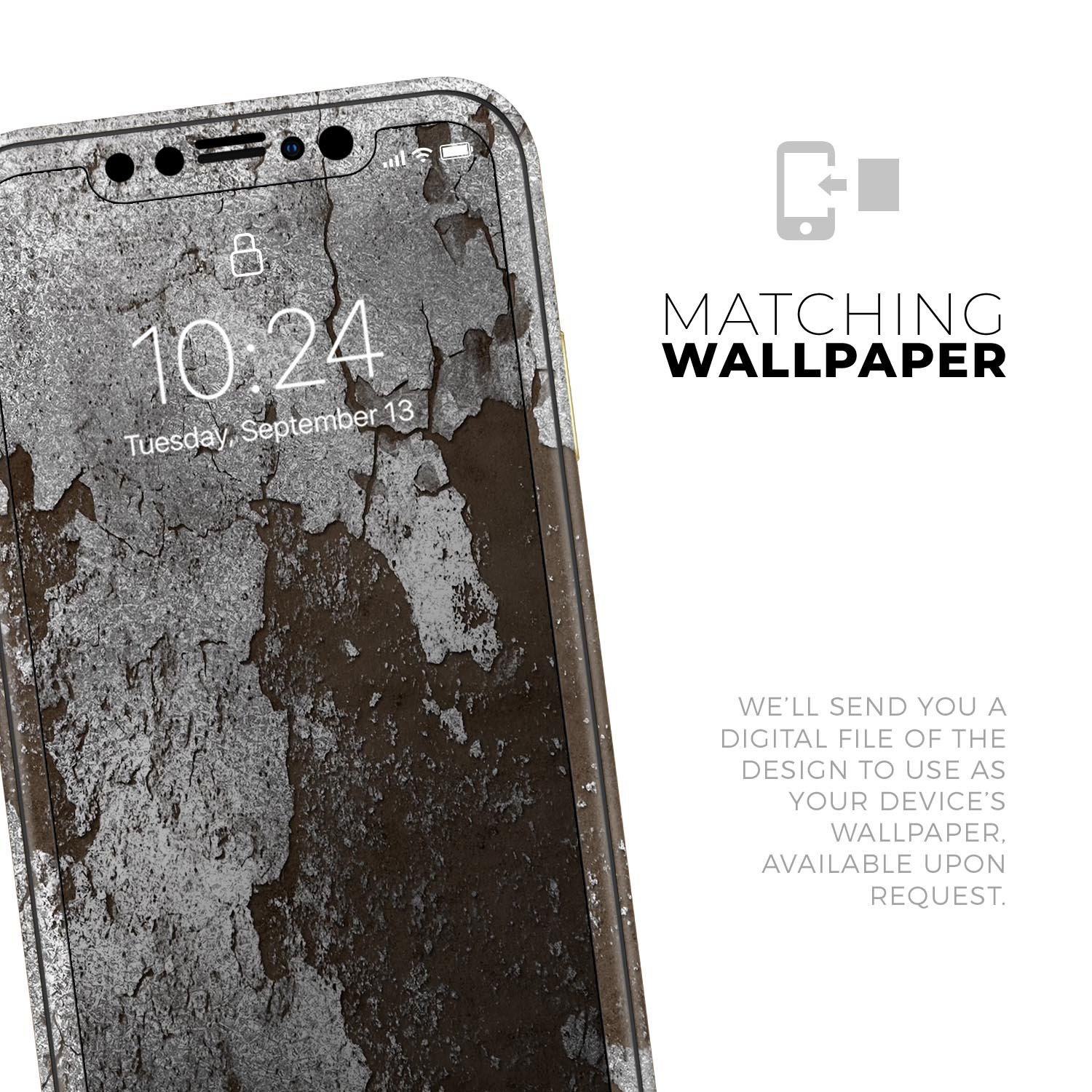 Distressed Silver Texture skin for Apple iPhone, showcasing a stylish design with a premium vinyl finish.