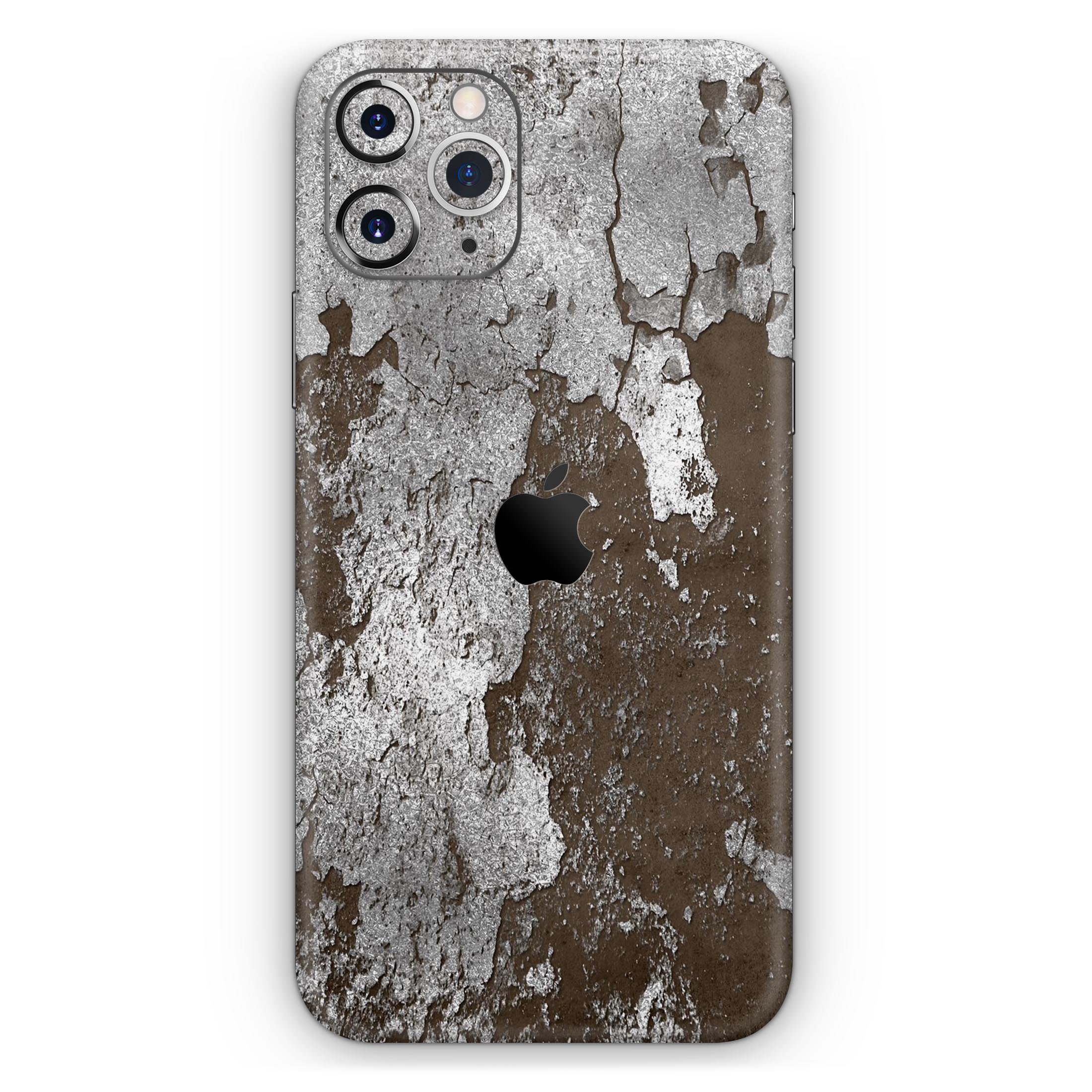 Distressed Silver Texture skin for Apple iPhone, showcasing a stylish design with a premium vinyl finish.