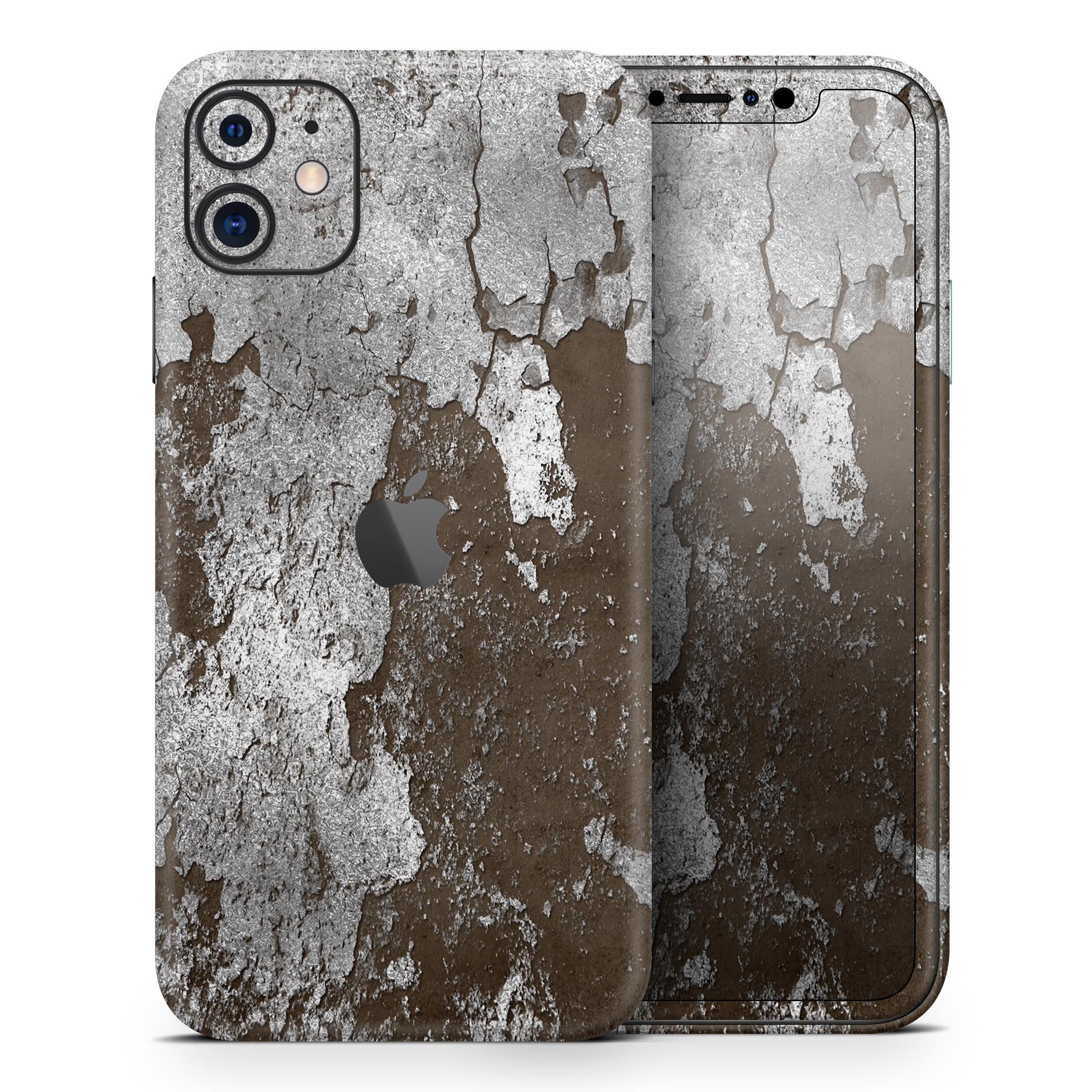 Distressed Silver Texture skin for Apple iPhone, showcasing a stylish design with a premium vinyl finish.