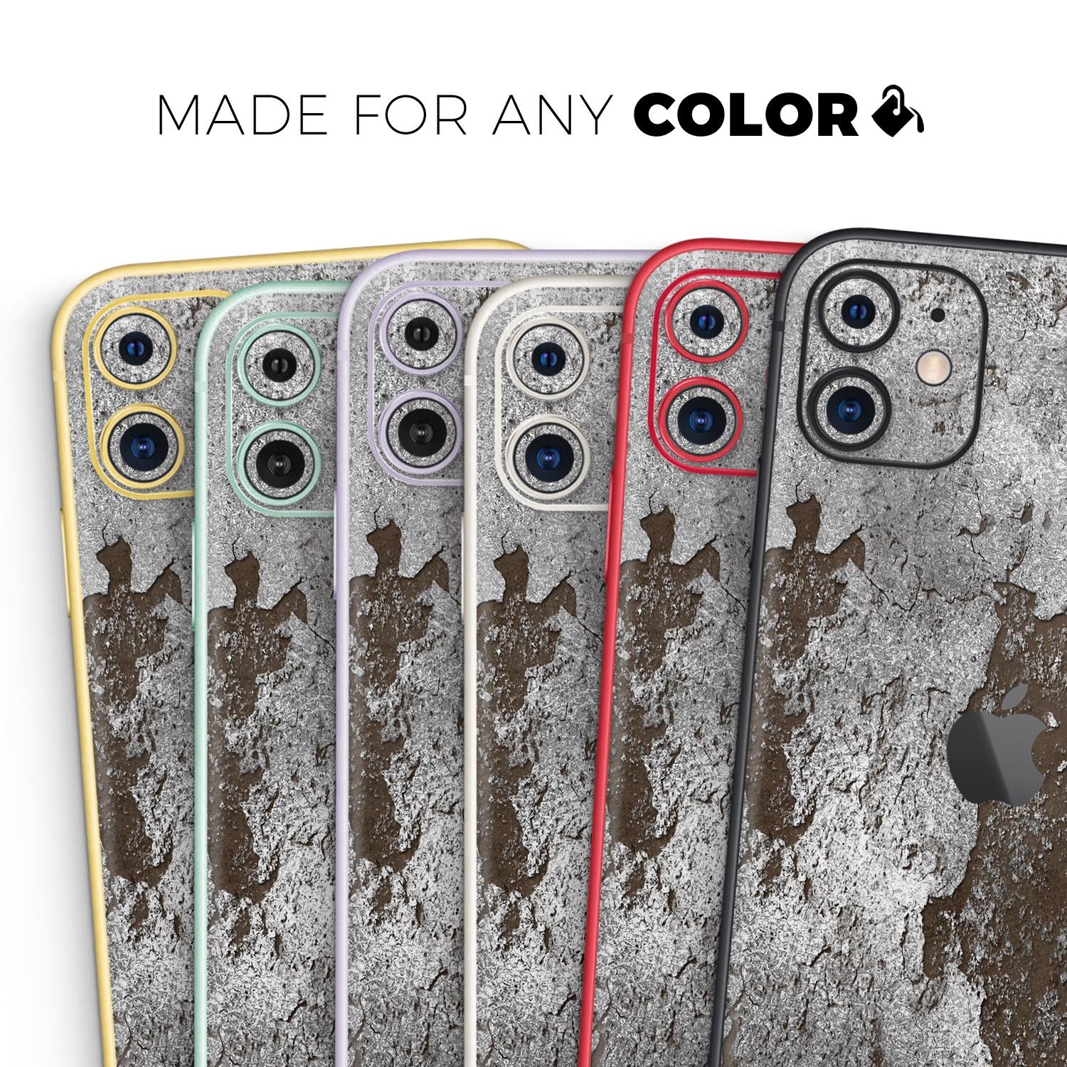 Distressed Silver Texture skin for Apple iPhone, showcasing a stylish design with a premium vinyl finish.