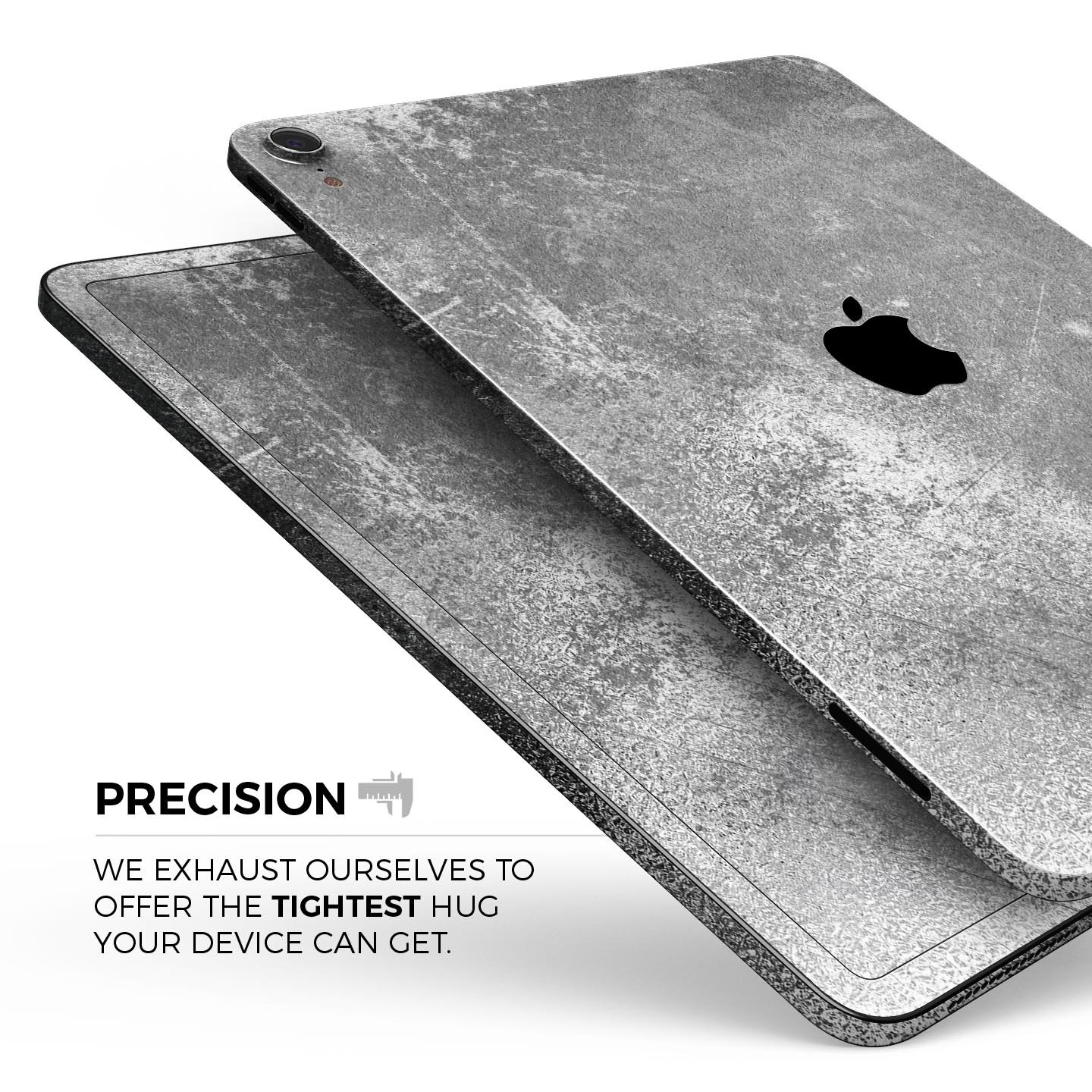 Distressed Silver Texture skin decal for Apple iPad, showcasing a sleek design and premium finish.