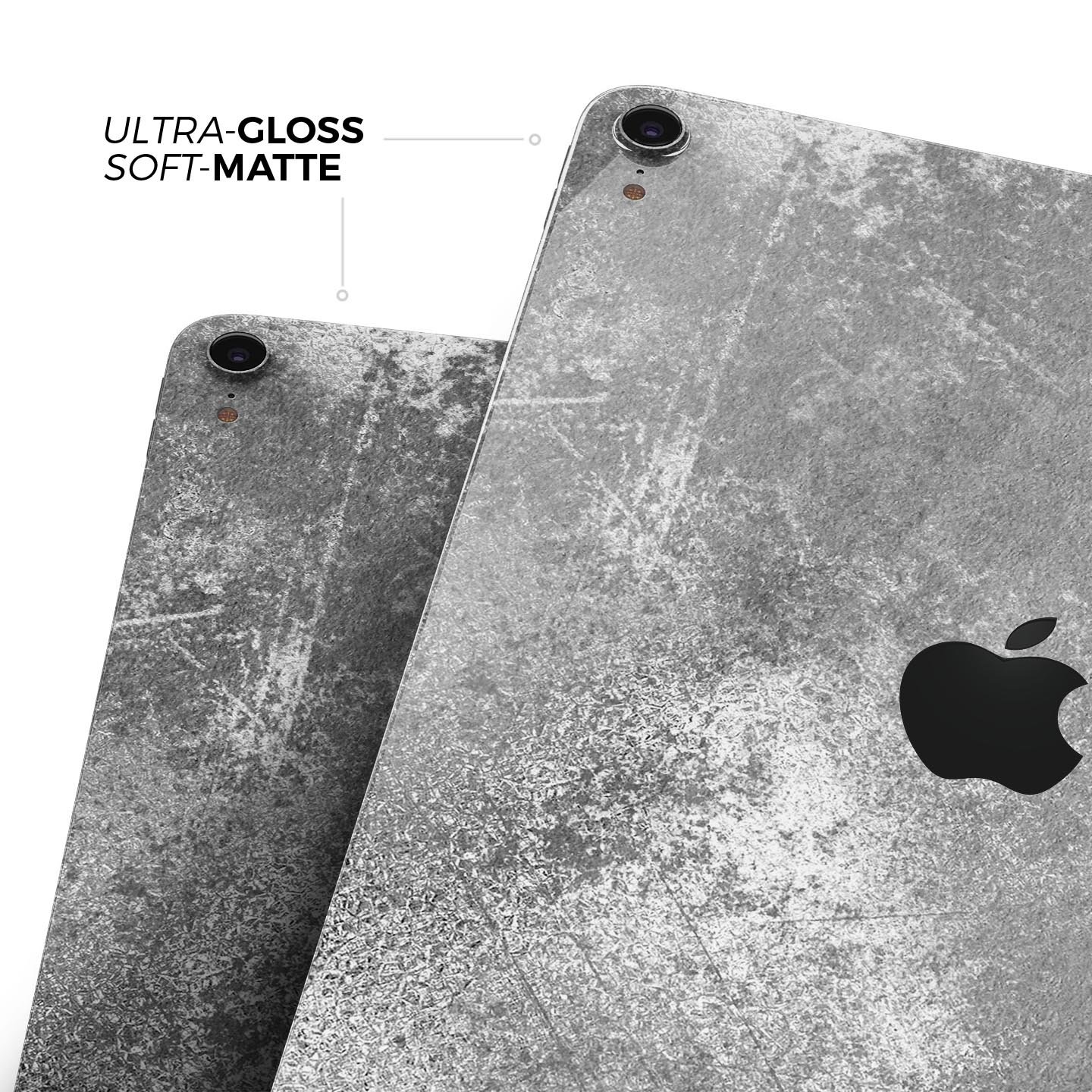 Distressed Silver Texture skin decal for Apple iPad, showcasing a sleek design and premium finish.