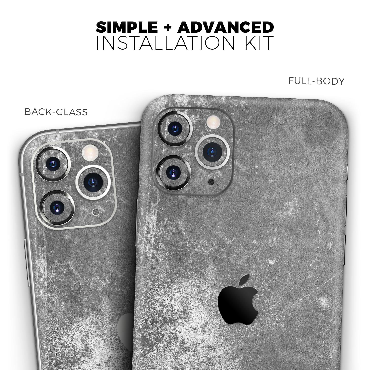 Distressed Silver Texture skin for Apple iPhone 11, showcasing a sleek design and premium vinyl material.