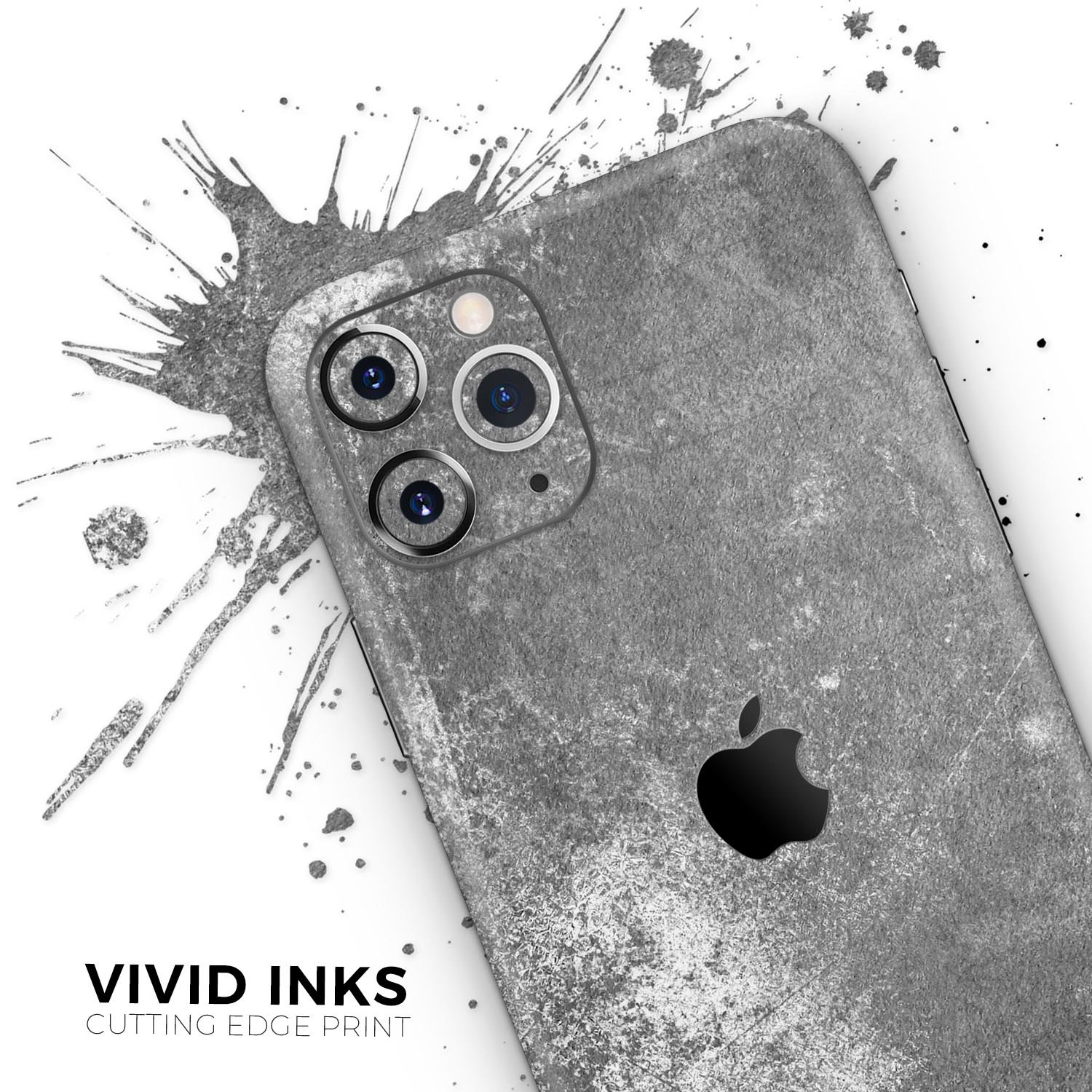 Distressed Silver Texture skin for Apple iPhone 11, showcasing a sleek design and premium vinyl material.