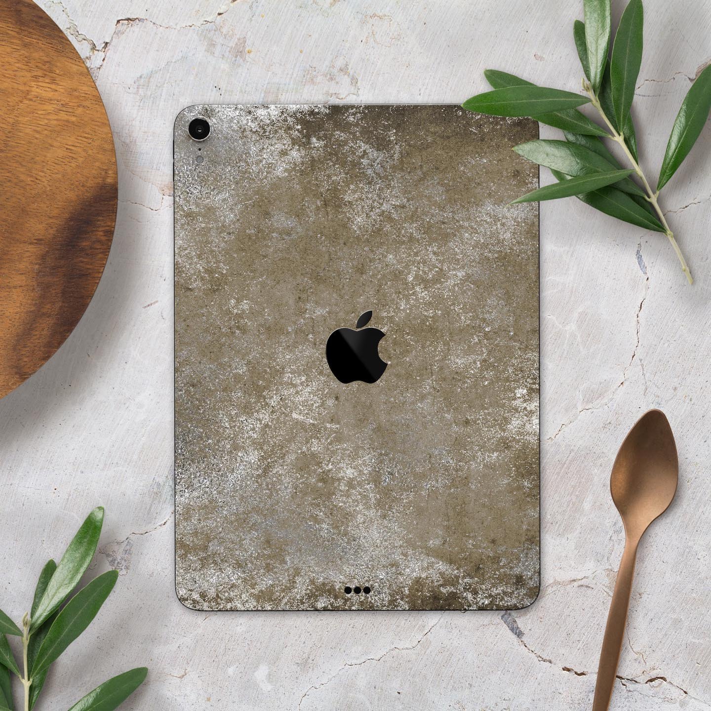 Distressed Silver Texture skin decal for Apple iPad, showcasing a sleek design with a textured finish for enhanced grip and style.