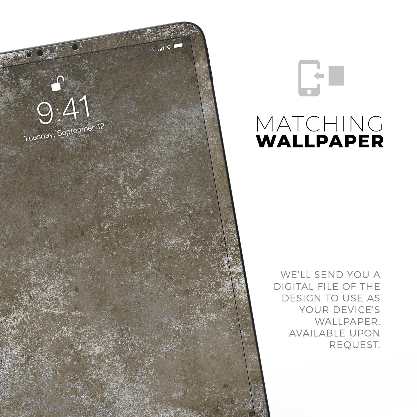 Distressed Silver Texture skin decal for Apple iPad, showcasing a sleek design with a textured finish for enhanced grip and style.