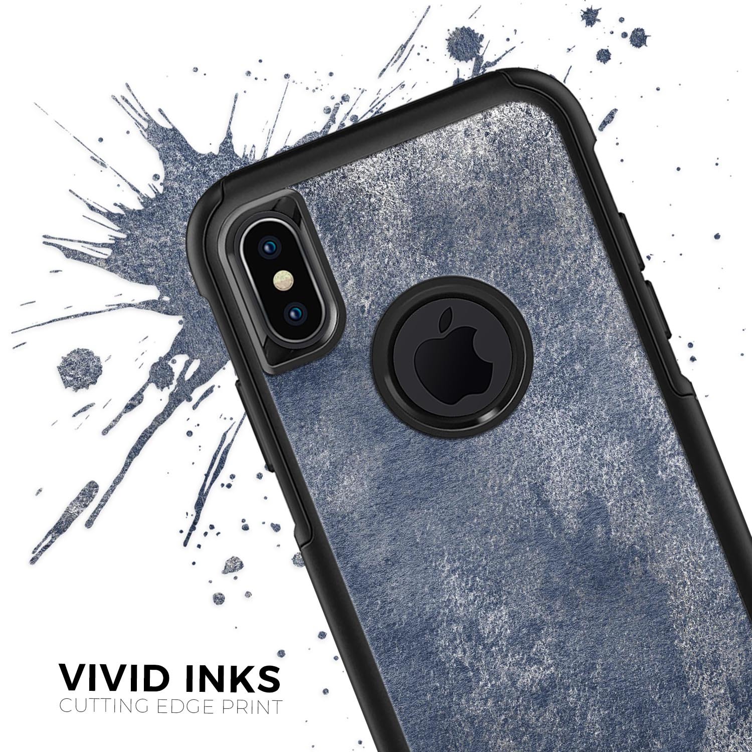 Distressed Silver Texture Skin Kit for iPhone OtterBox Cases, showcasing a sleek and modern design with a textured silver finish.