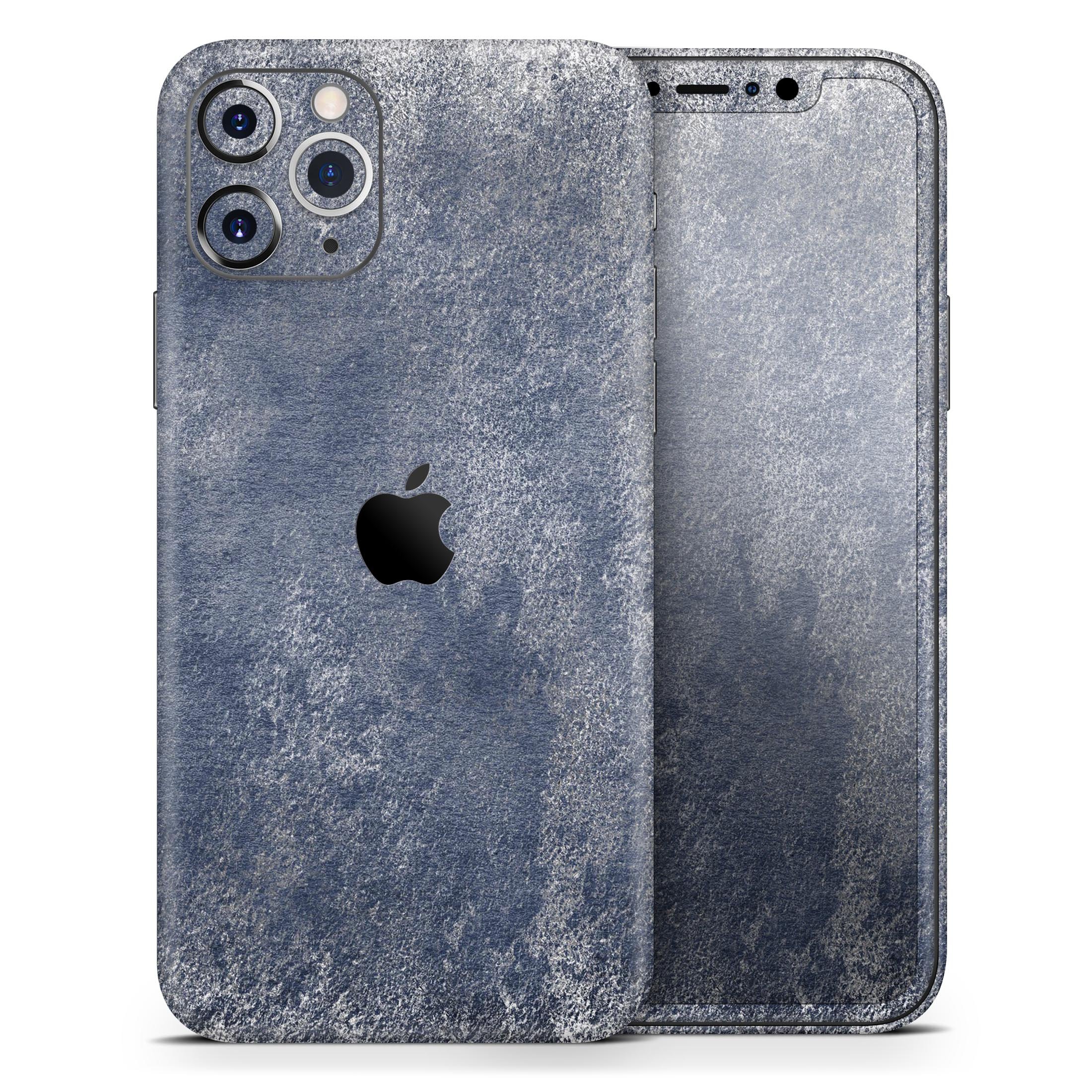 Distressed Silver Texture skin for Apple iPhone 11, showcasing a sleek design and premium vinyl material.