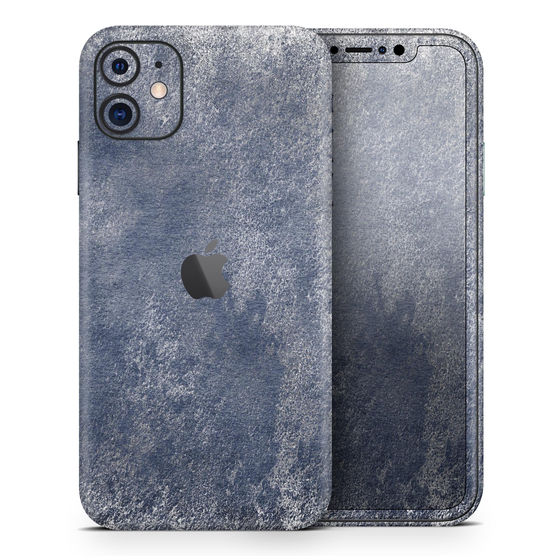 Distressed Silver Texture skin for Apple iPhone 11, showcasing a sleek design and premium vinyl material.