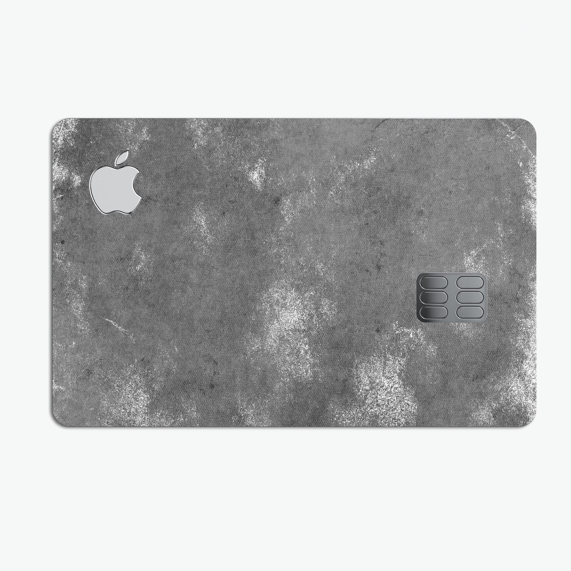 Distressed Silver Texture skin applied to an Apple Card, showcasing its premium design and protective features.