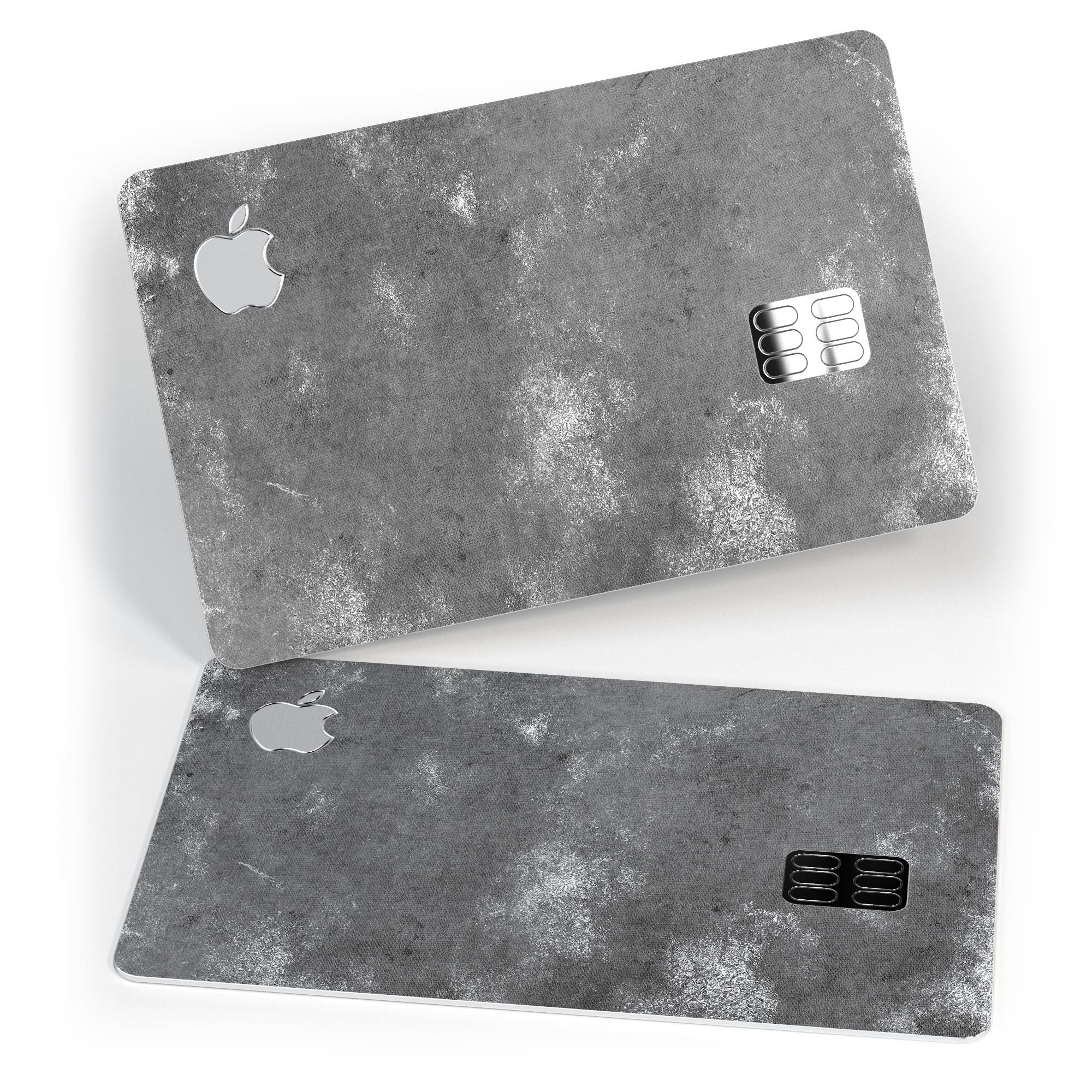 Distressed Silver Texture skin applied to an Apple Card, showcasing its premium design and protective features.