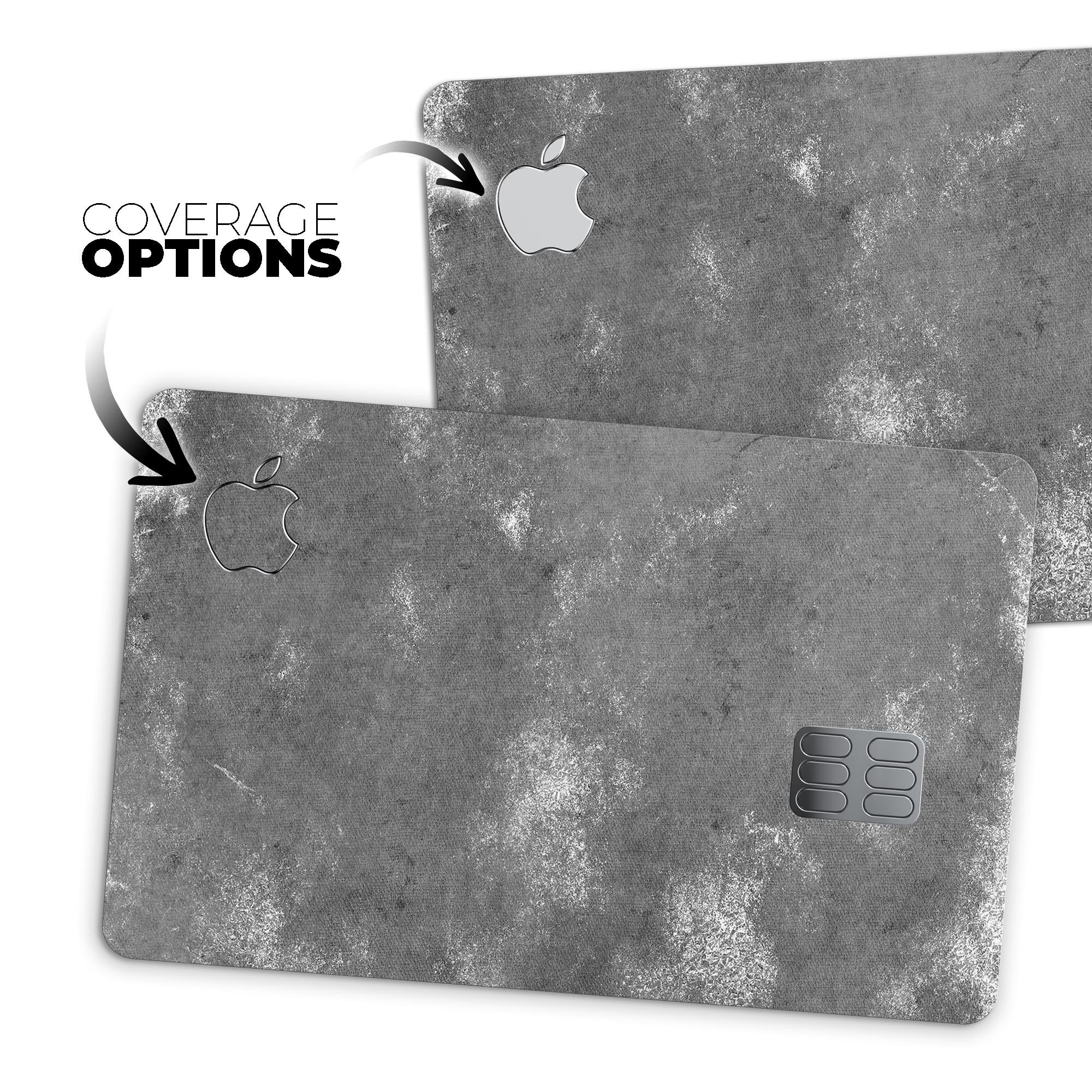 Distressed Silver Texture skin applied to an Apple Card, showcasing its premium design and protective features.