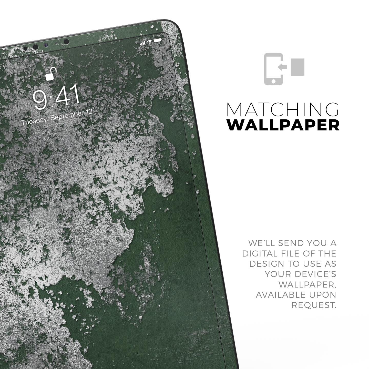 Distressed Silver Texture skin decal for Apple iPad, showcasing a sleek design and premium finish.