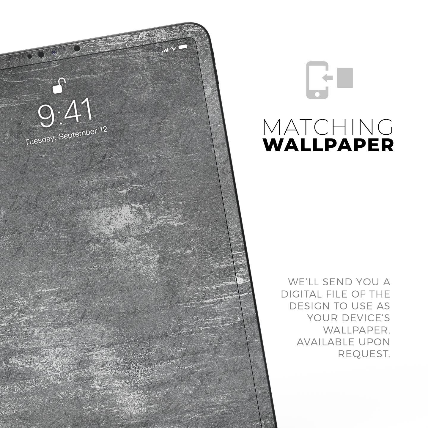 Distressed Silver Texture skin decal for Apple iPad, showcasing a sleek design and premium finish.