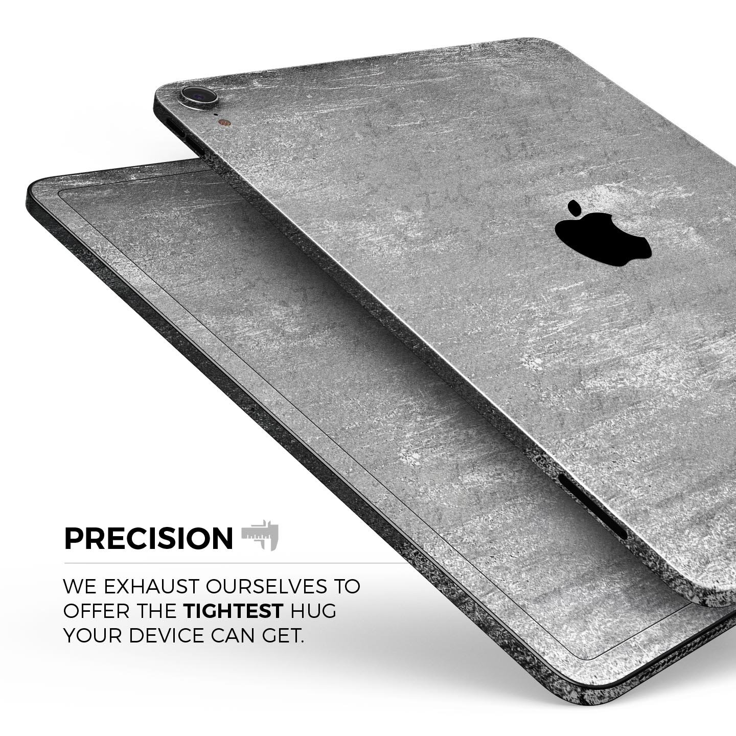 Distressed Silver Texture skin decal for Apple iPad, showcasing a sleek design and premium finish.