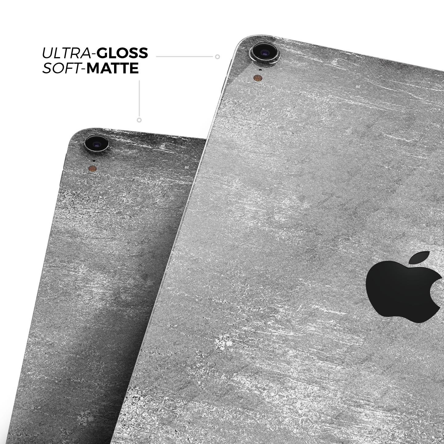 Distressed Silver Texture skin decal for Apple iPad, showcasing a sleek design and premium finish.