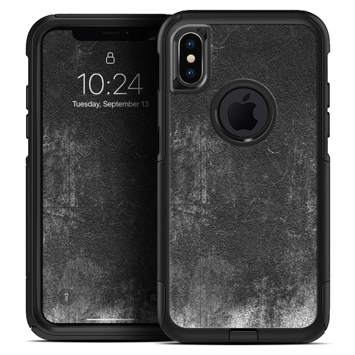 Distressed Silver Texture Skin Kit for iPhone OtterBox Cases, showcasing a sleek design and premium quality materials.