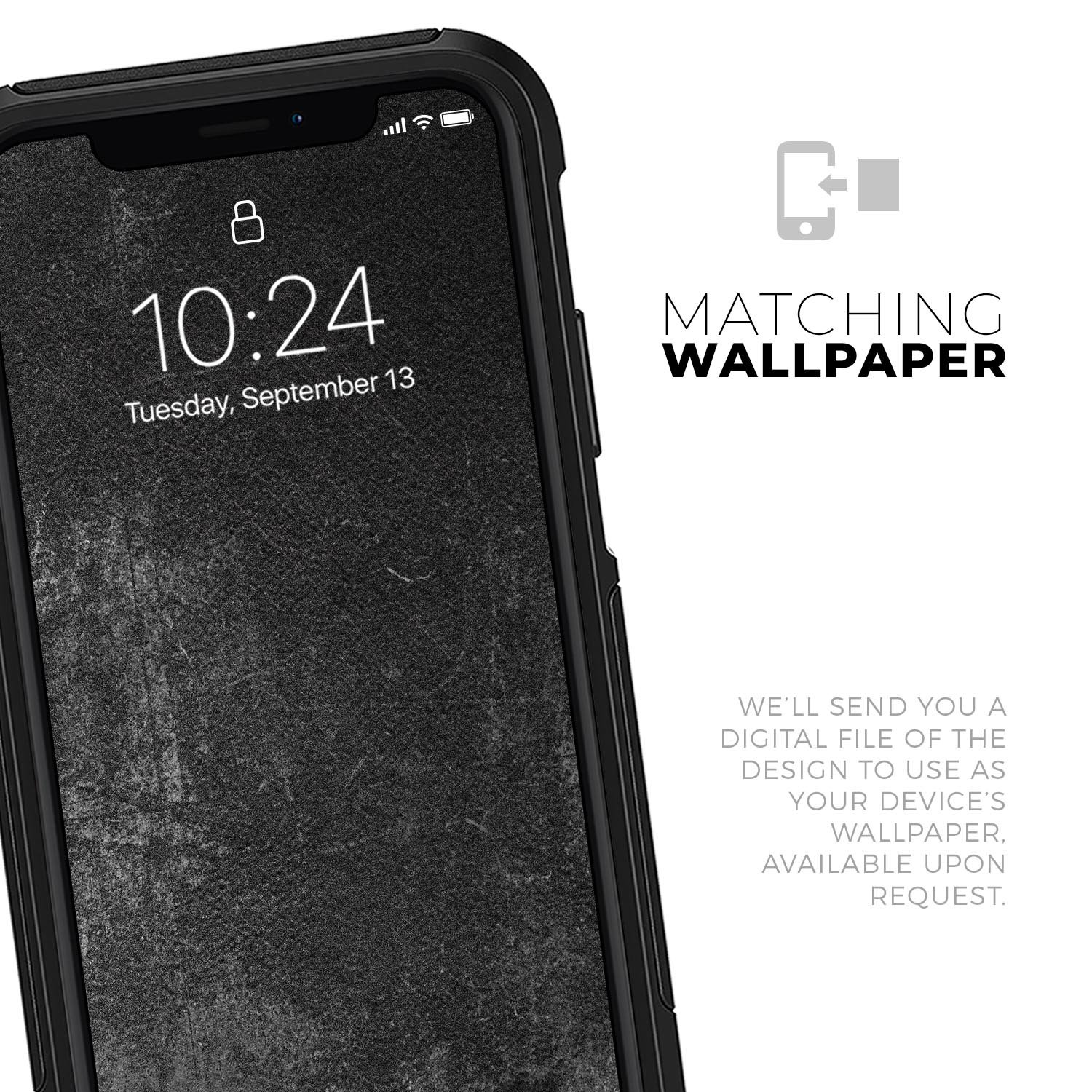 Distressed Silver Texture Skin Kit for iPhone OtterBox Cases, showcasing a sleek design and premium quality materials.