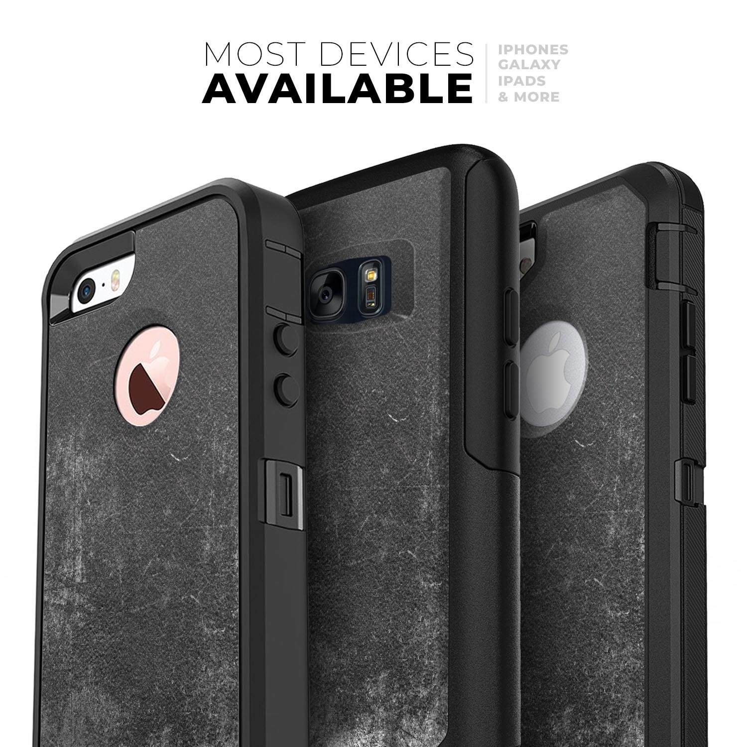 Distressed Silver Texture Skin Kit for iPhone OtterBox Cases, showcasing a sleek design and premium quality materials.