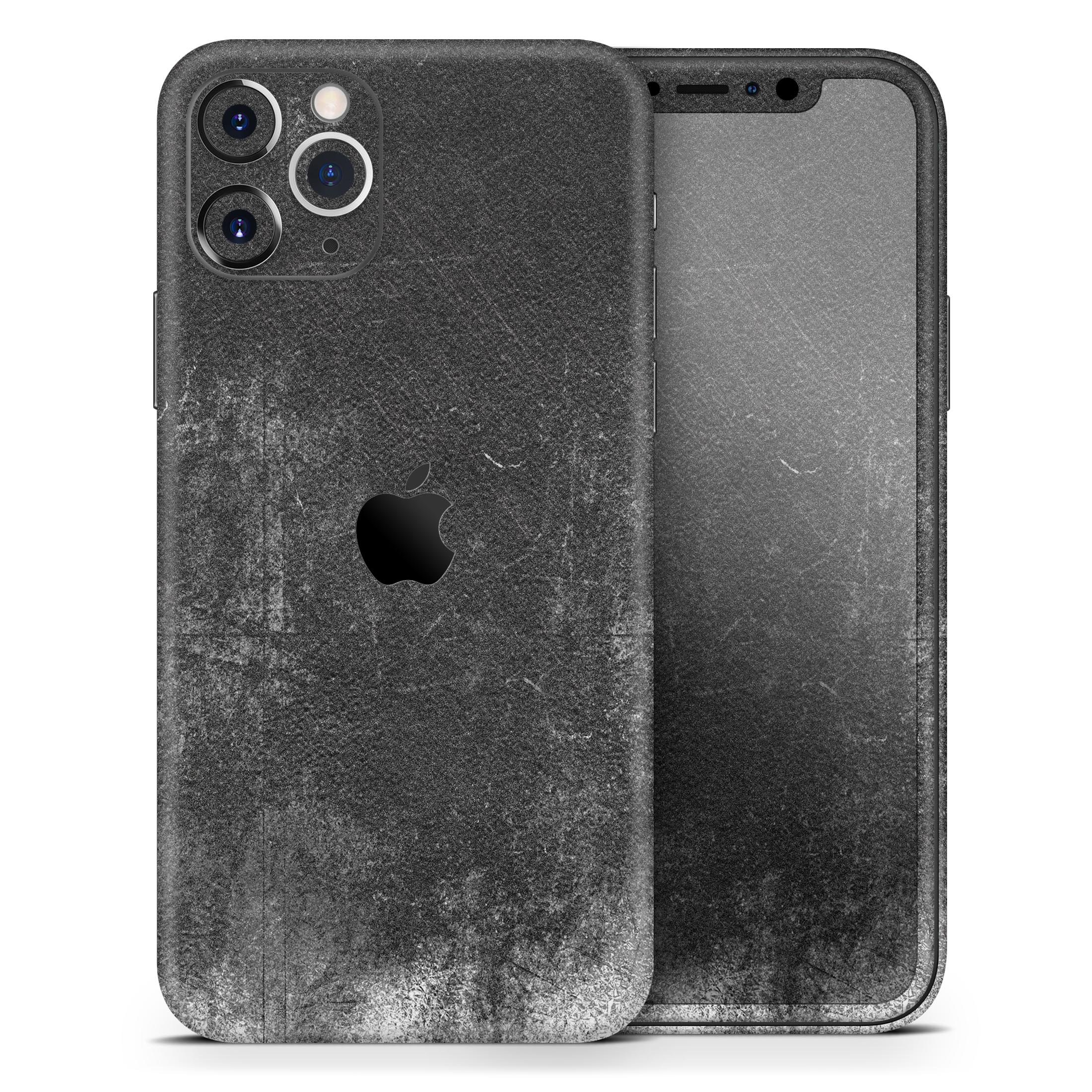 Distressed Silver Texture Skin-Kit for Apple iPhone, showcasing a stylish design with a textured finish.