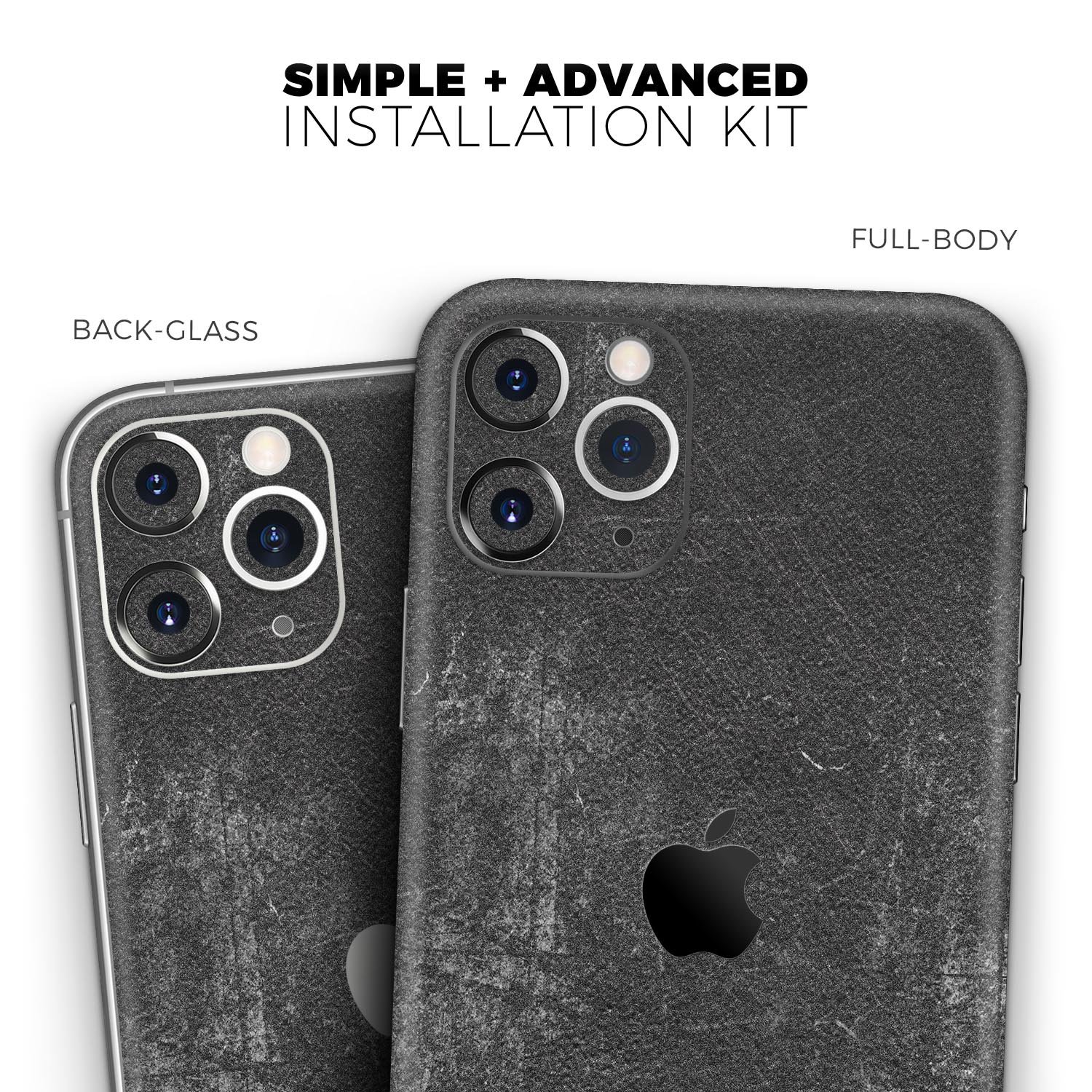 Distressed Silver Texture Skin-Kit for Apple iPhone, showcasing a stylish design with a textured finish.