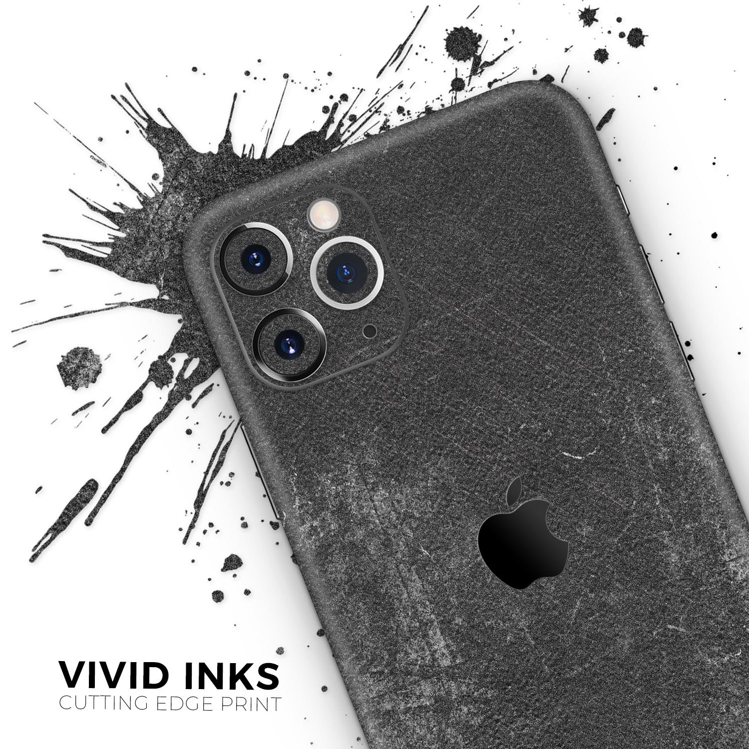 Distressed Silver Texture Skin-Kit for Apple iPhone, showcasing a stylish design with a textured finish.