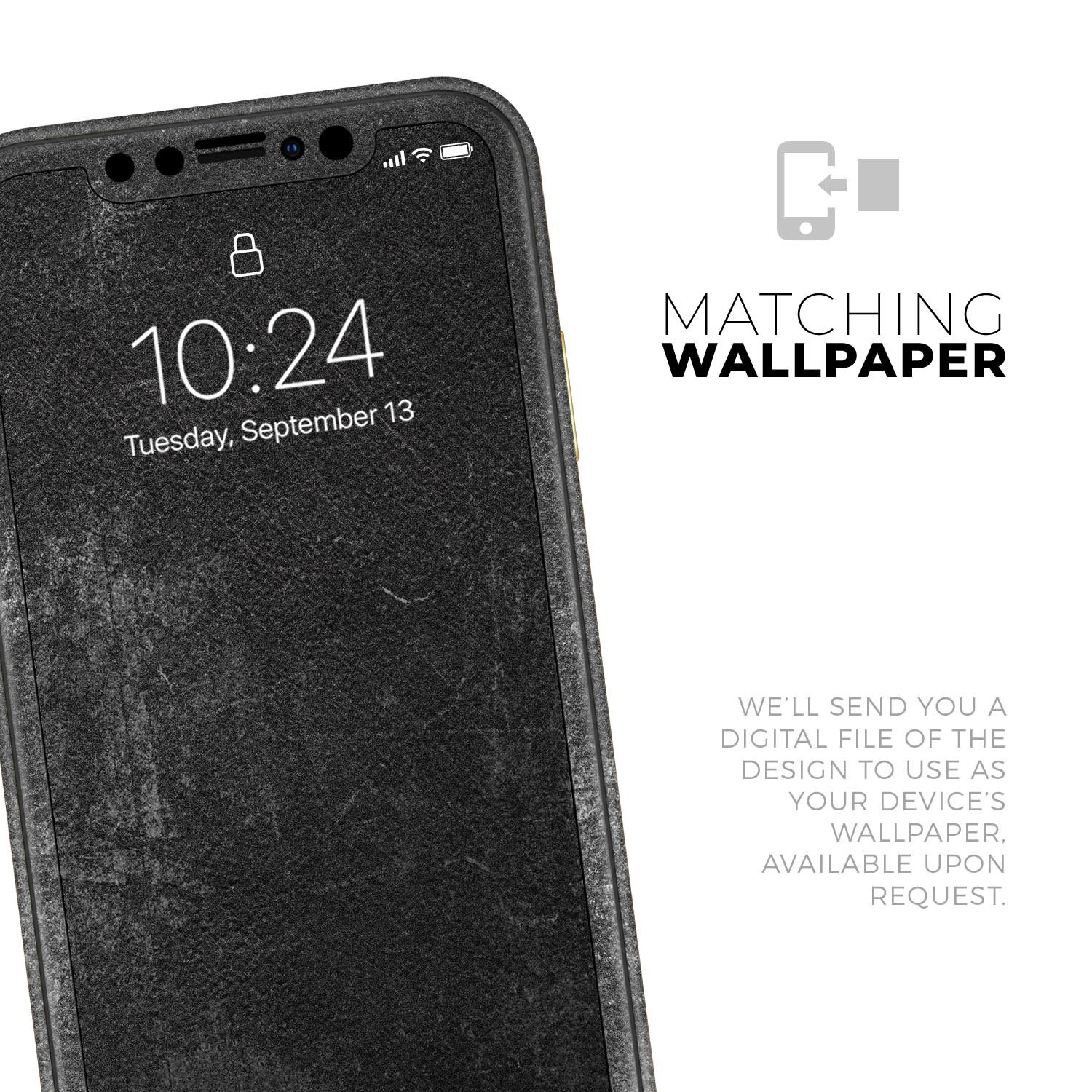 Distressed Silver Texture Skin-Kit for Apple iPhone, showcasing a stylish design with a textured finish.