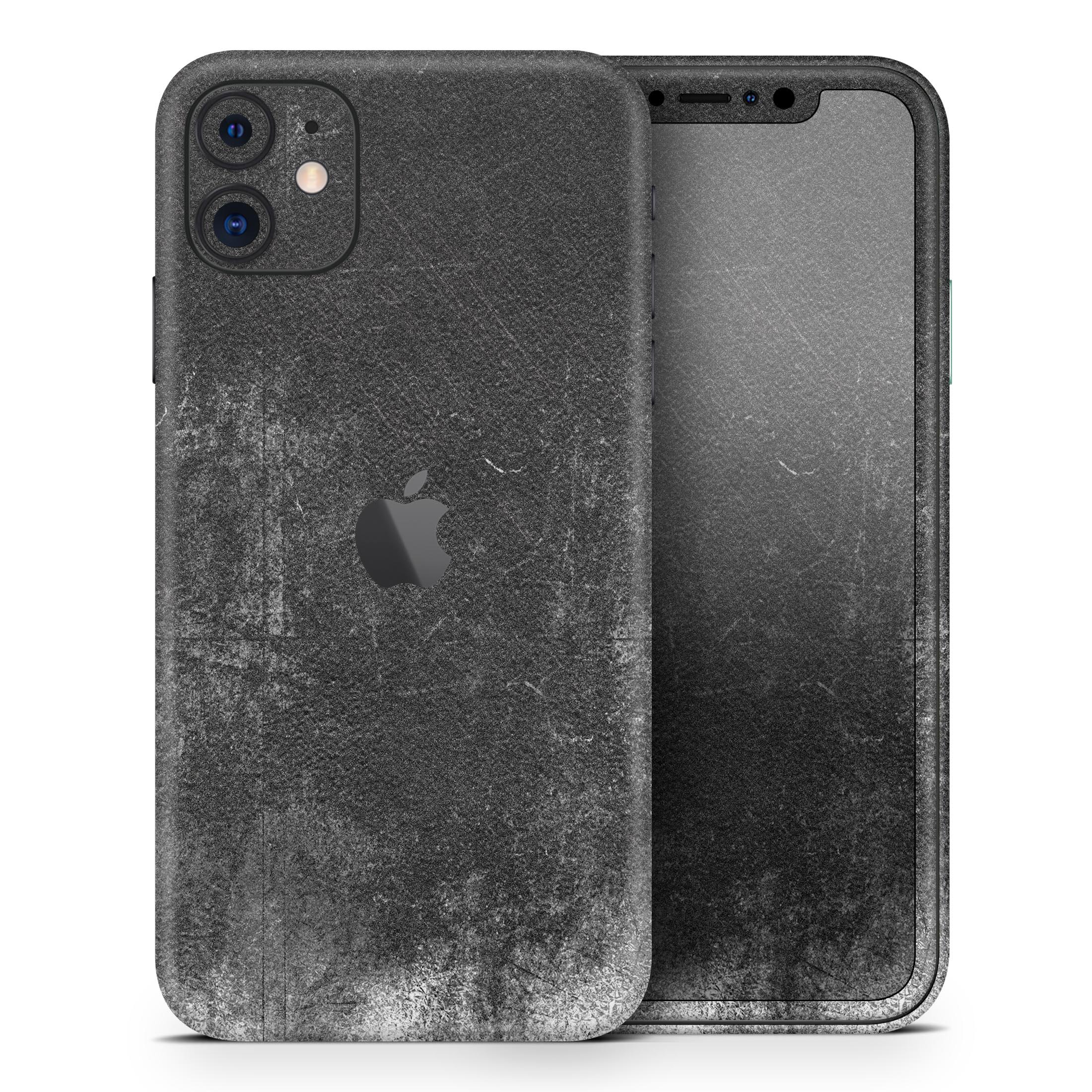 Distressed Silver Texture Skin-Kit for Apple iPhone, showcasing a stylish design with a textured finish.