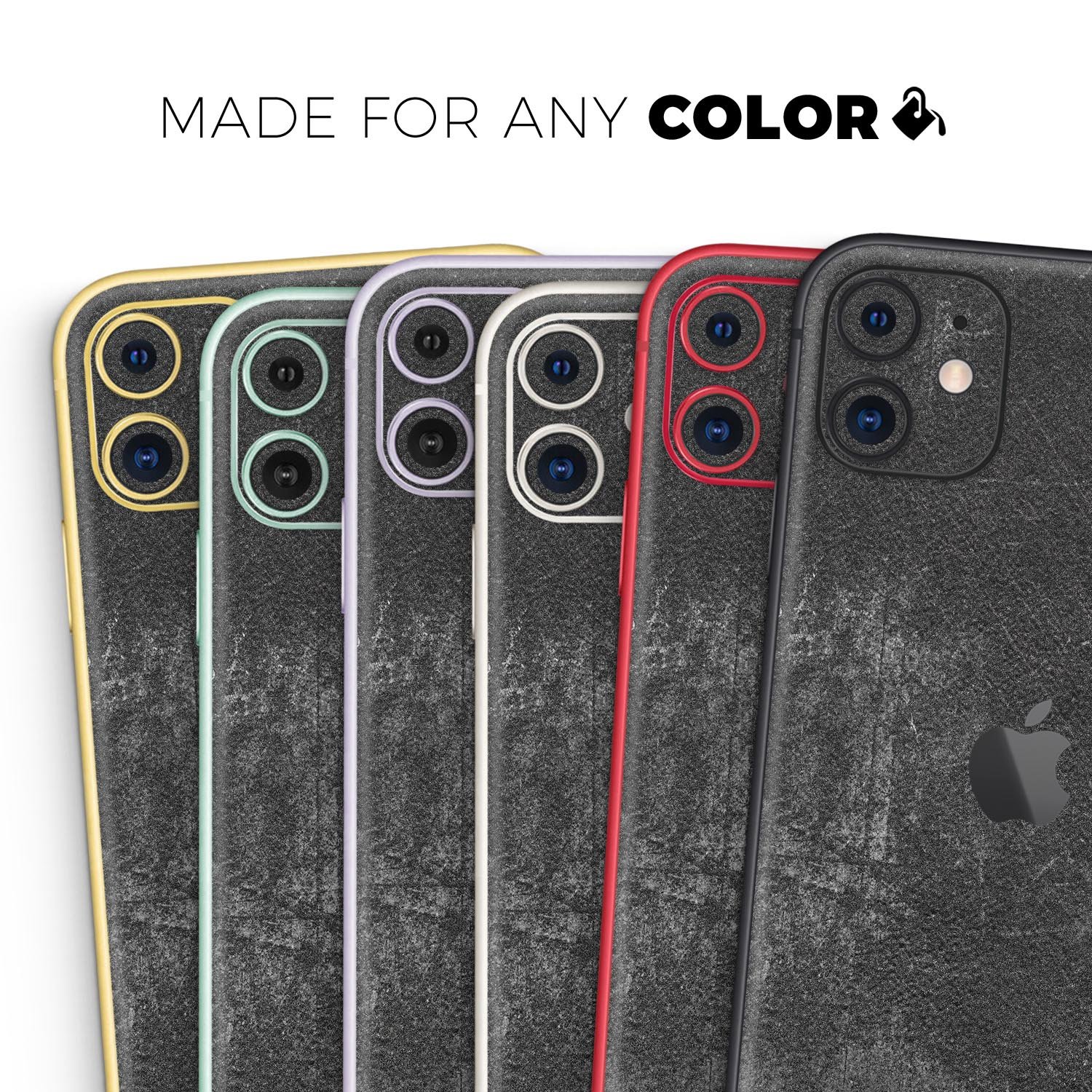 Distressed Silver Texture Skin-Kit for Apple iPhone, showcasing a stylish design with a textured finish.