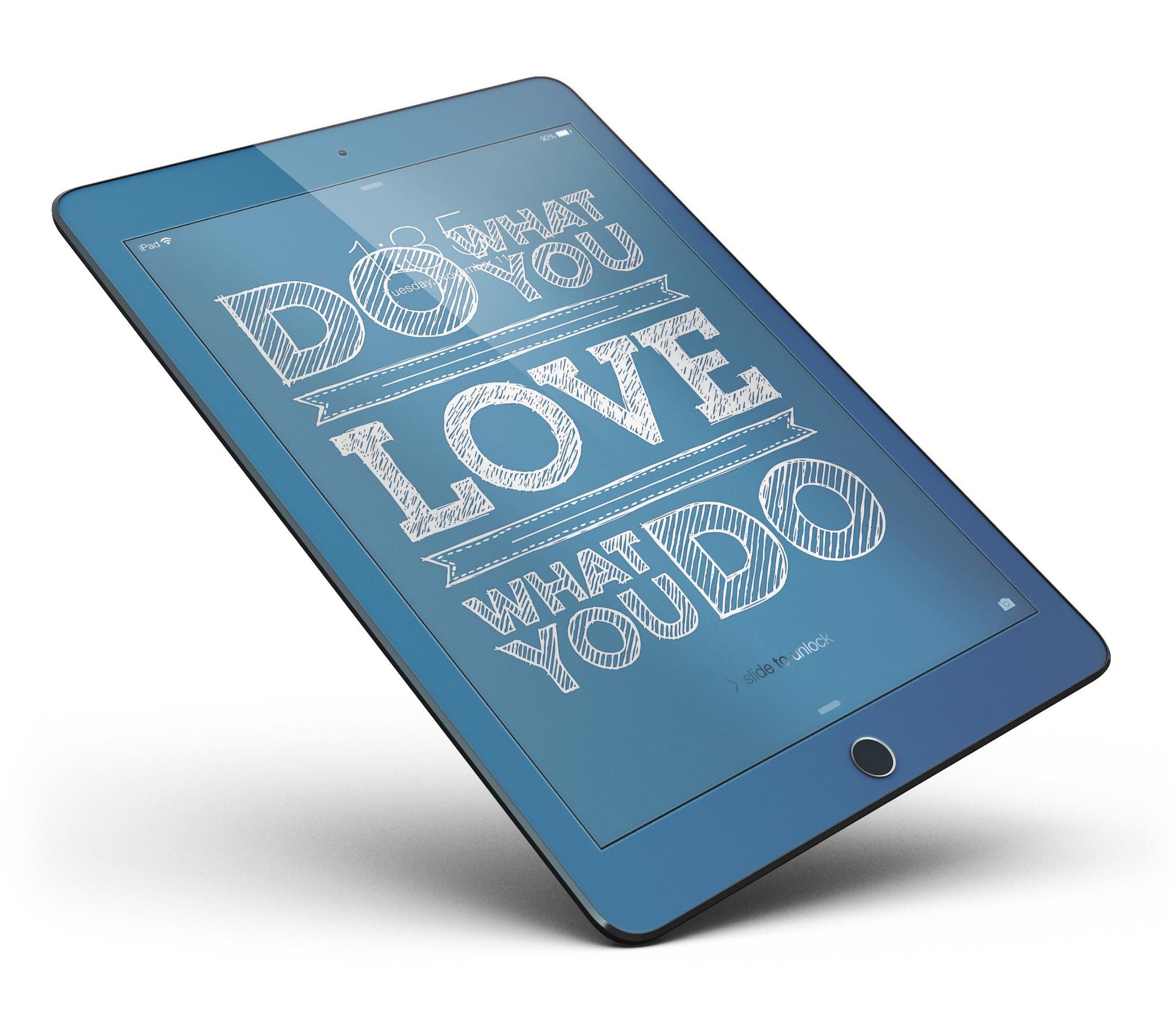 Do What You Love What You Do Full Body Skin for iPad Pro, showcasing a vibrant design on a sleek device.