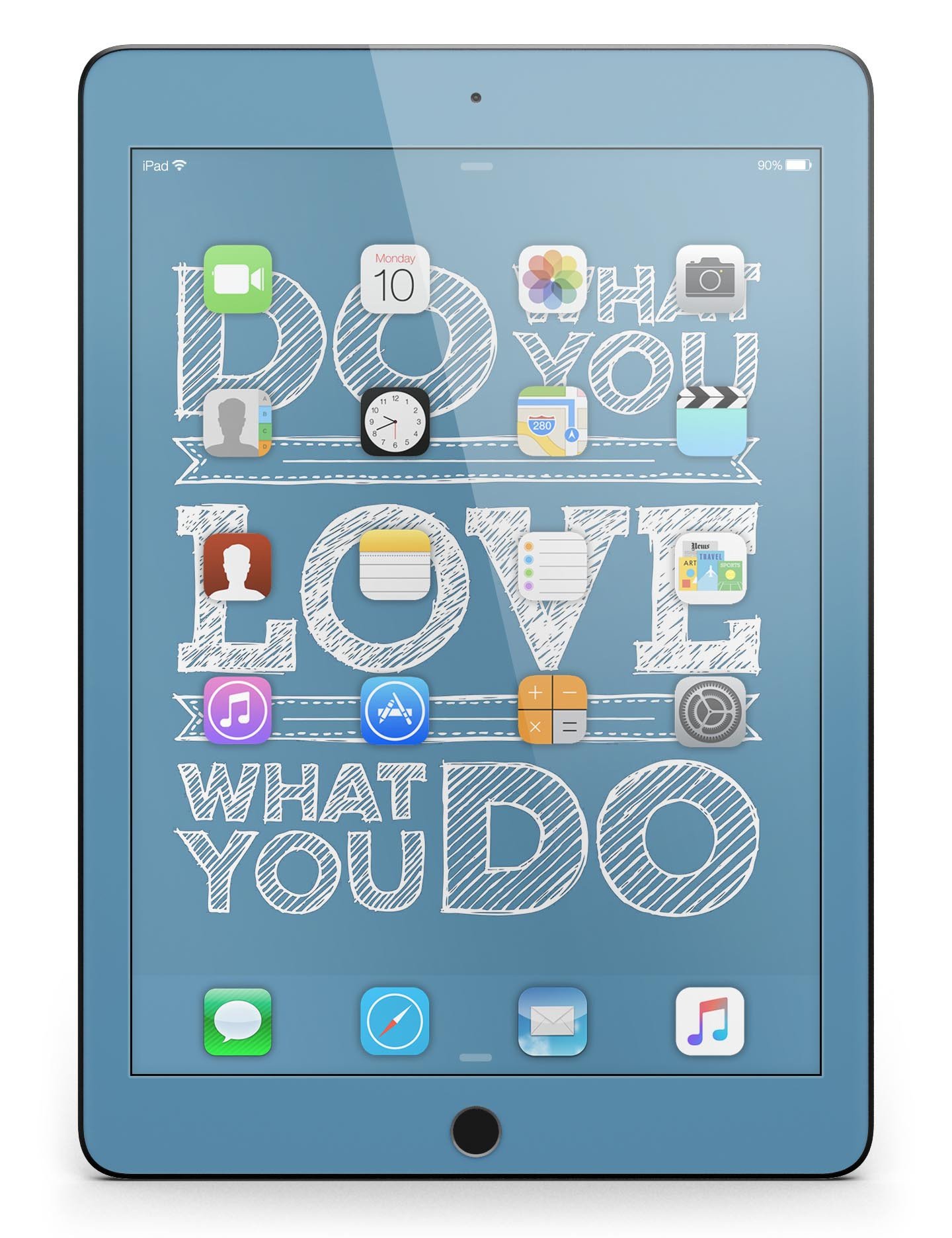 Do What You Love What You Do Full Body Skin for iPad Pro, showcasing a vibrant design on a sleek device.