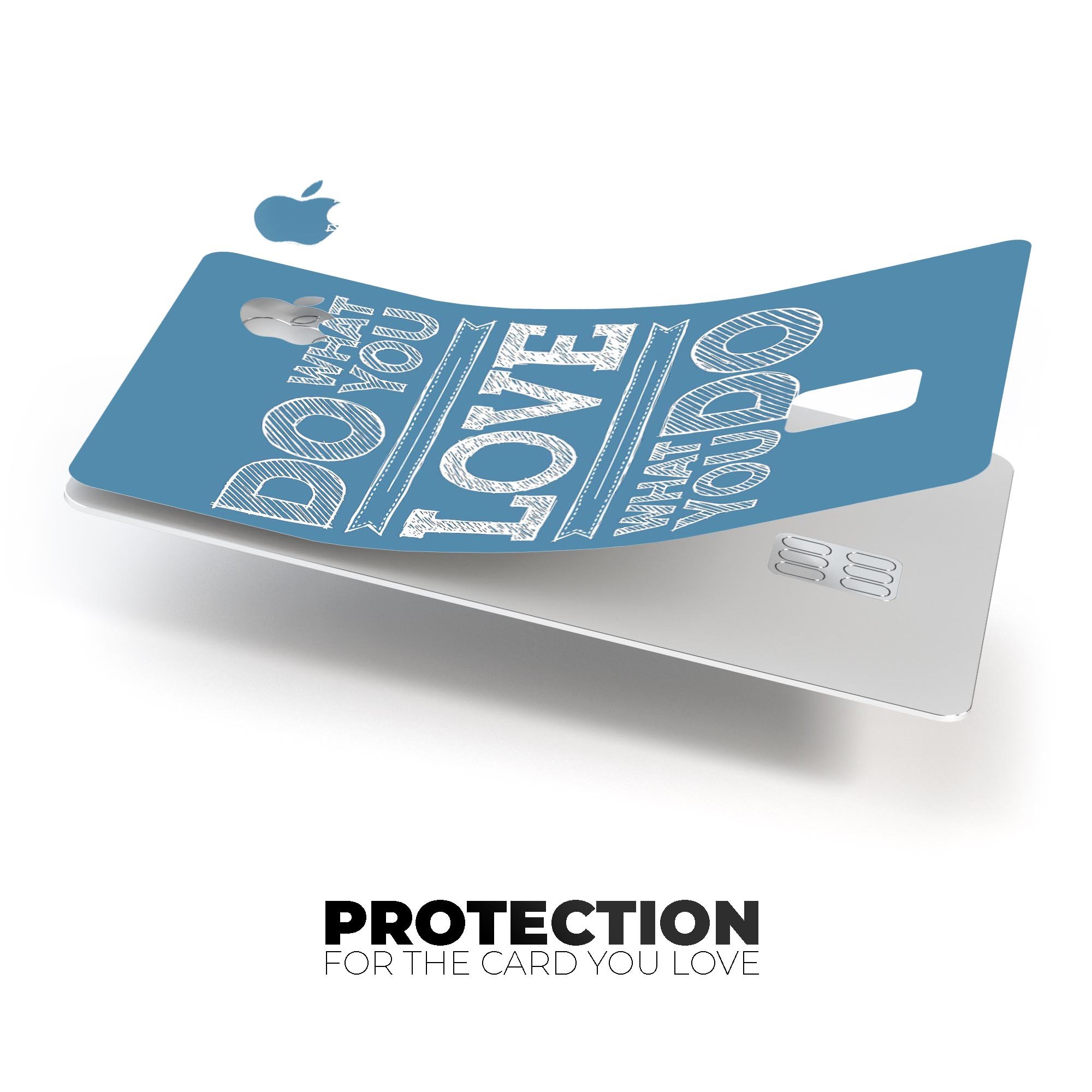 Premium protective decal skin-kit for Apple Card, showcasing ultra-gloss and soft-matte finishes.