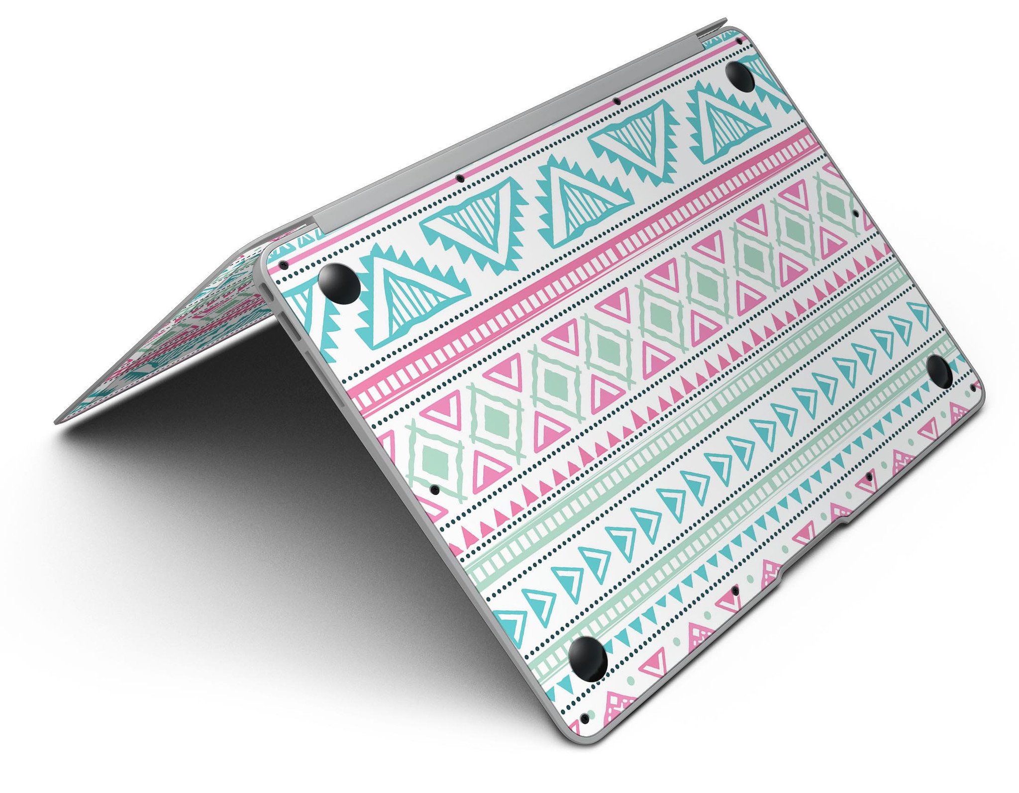 Doodle Aztec Pattern MacBook Air Skin Kit showcasing vibrant design and premium vinyl material.