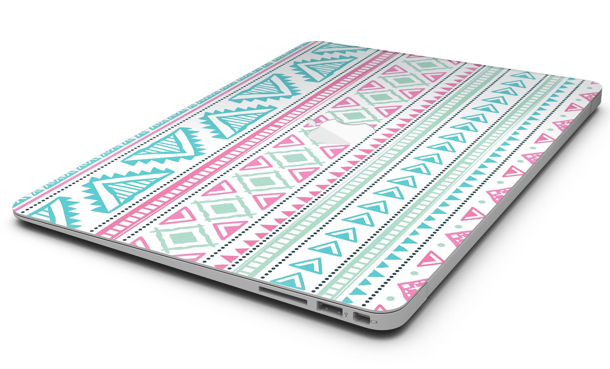 Doodle Aztec Pattern MacBook Air Skin Kit showcasing vibrant design and premium vinyl material.