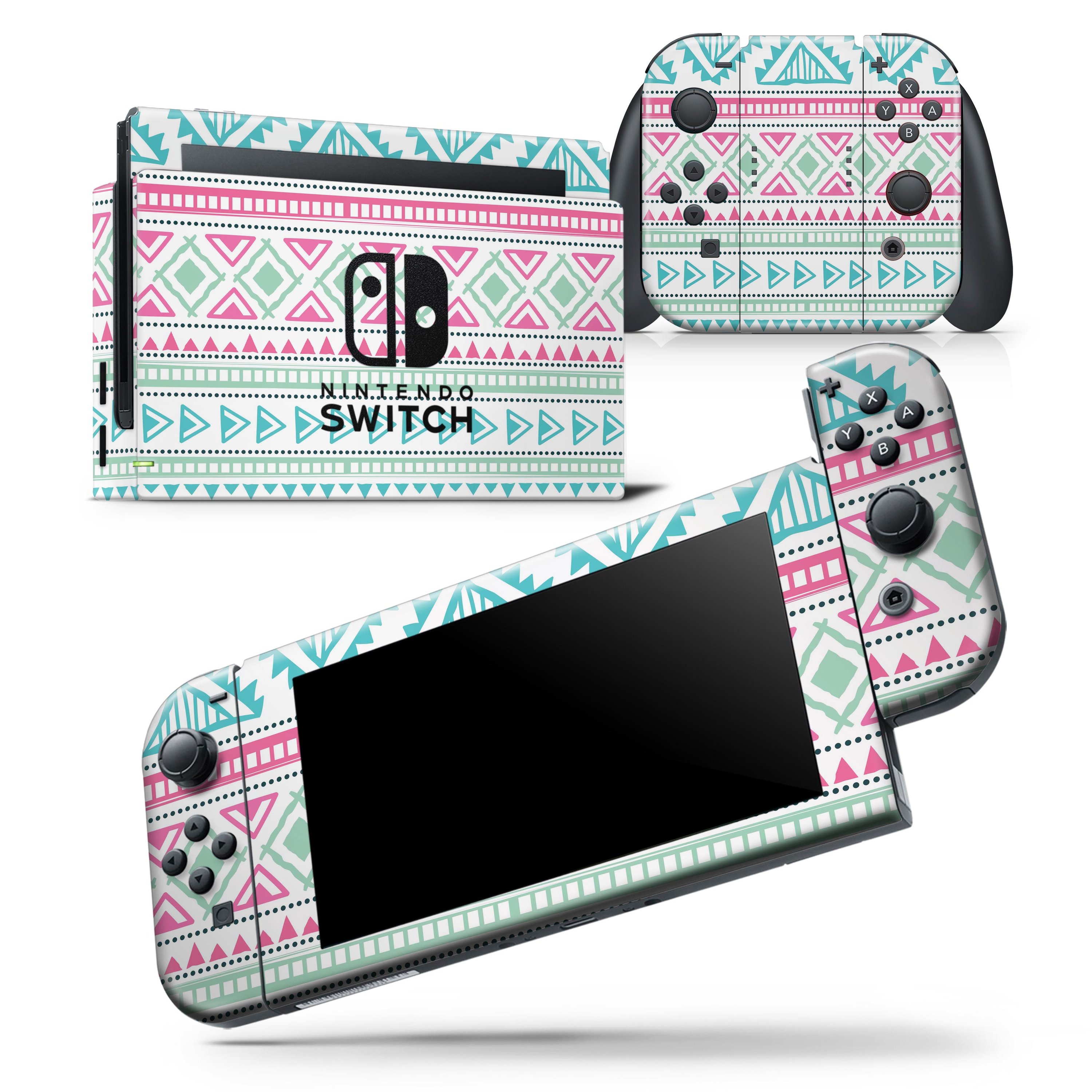 Doodle Aztec Pattern Skin Wrap Decal for Nintendo Switch Lite, showcasing vibrant colors and intricate design on a console.