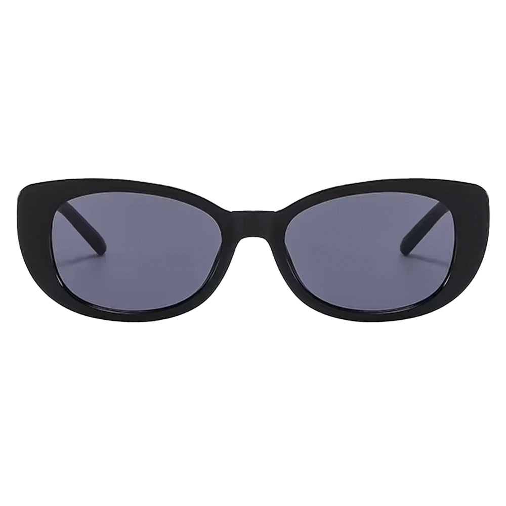 Dolly polarized sunglasses featuring a petite feminine frame in black/rose color with glare-reducing lenses.