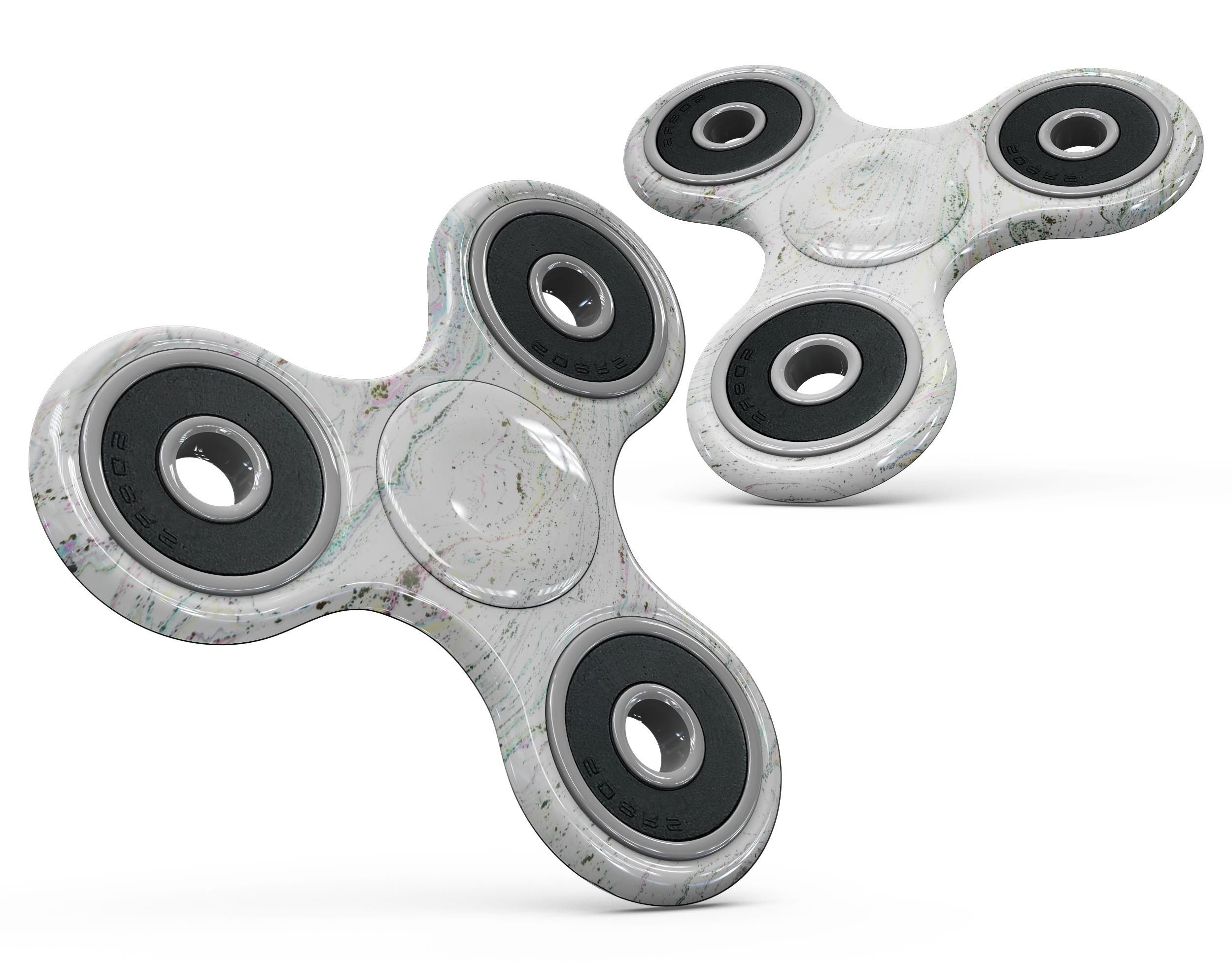 Dotted Mixtured Textured Marble Skin-Kit for fidget spinner, showcasing vibrant colors and unique patterns.