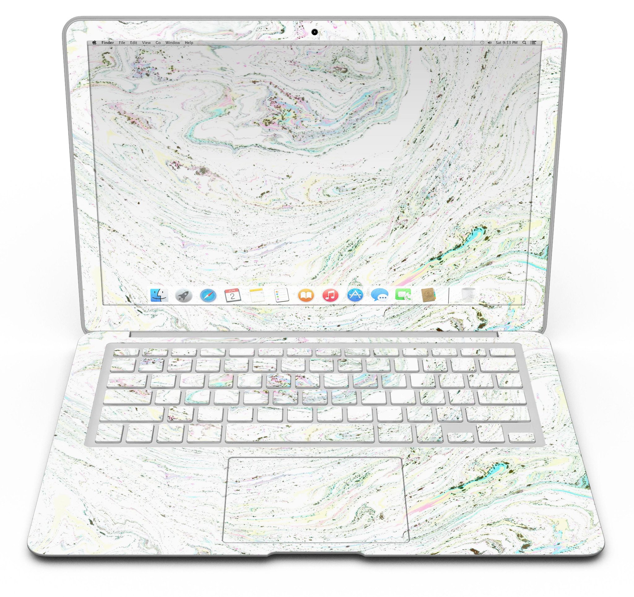 Dotted Mixtured Textured Marble Skin Kit for MacBook Air, showcasing a stylish marble design with a premium vinyl finish.