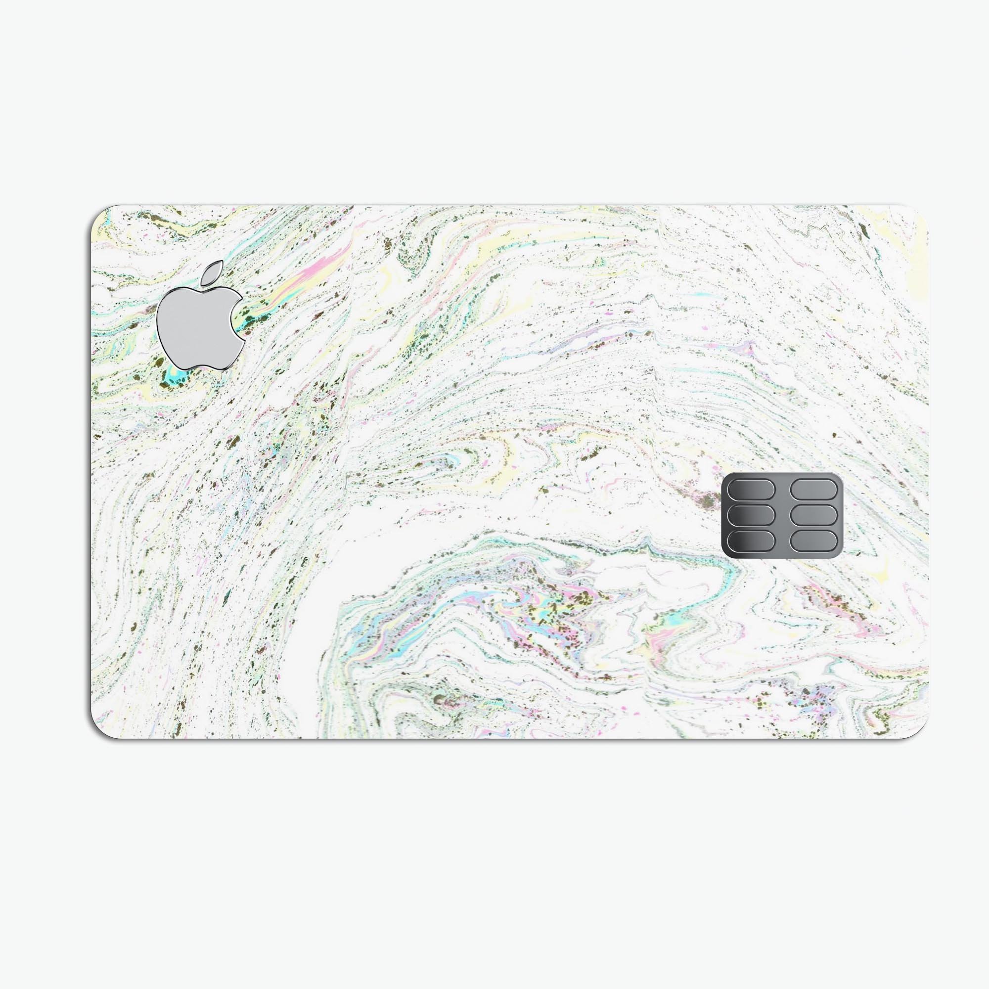 Dotted Mixtured Textured Marble skin applied to an Apple Card, showcasing its stylish design and premium finish.