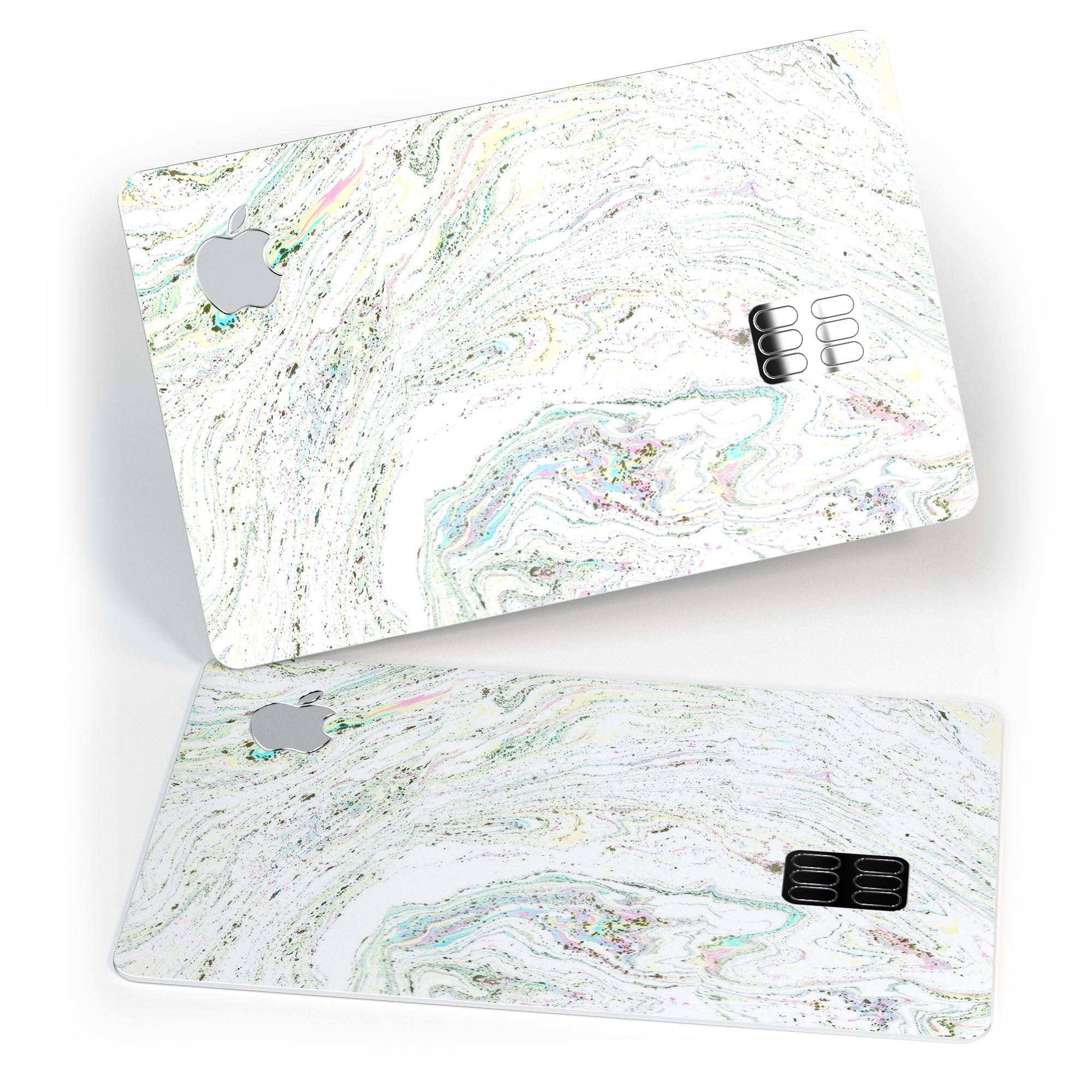 Dotted Mixtured Textured Marble skin applied to an Apple Card, showcasing its stylish design and premium finish.