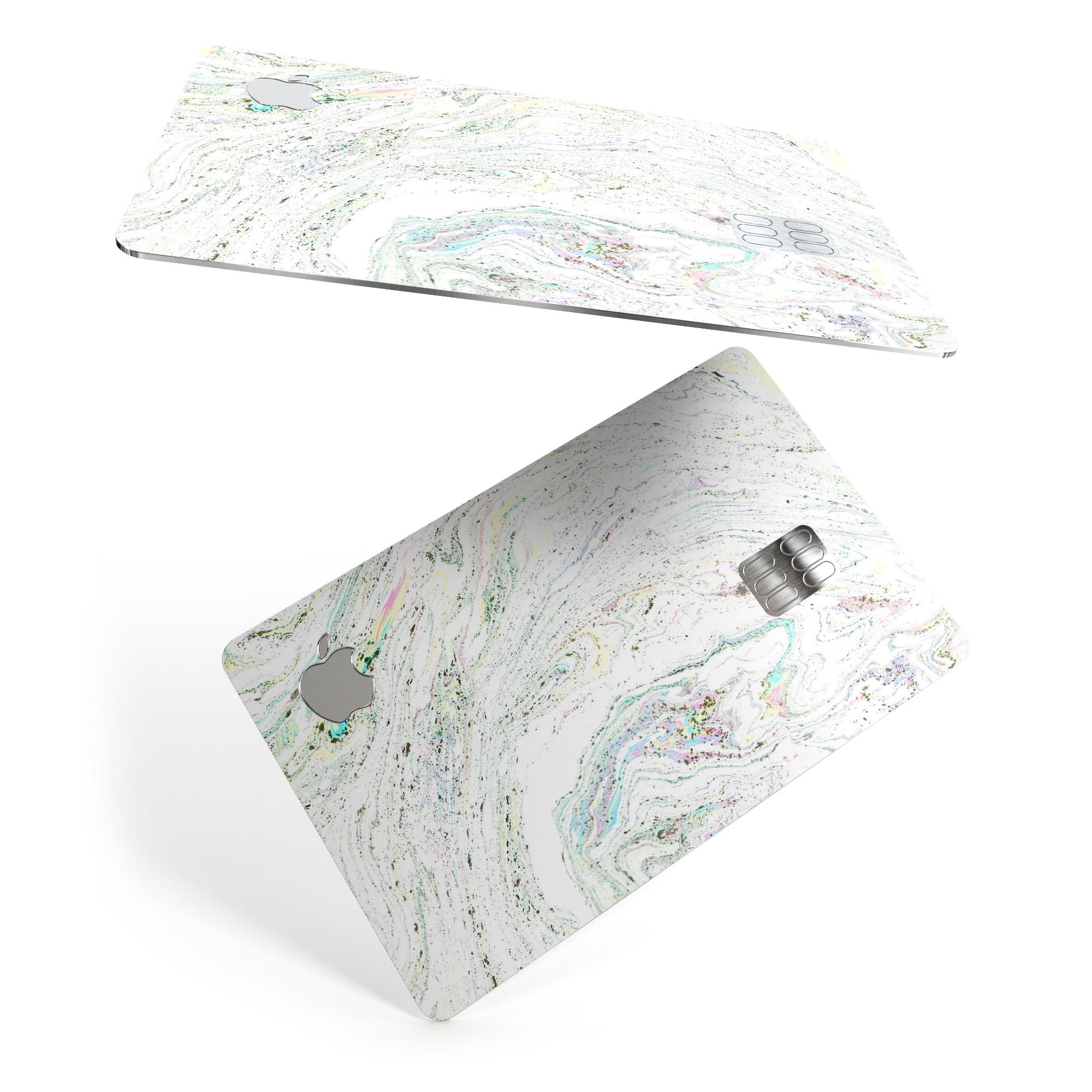 Dotted Mixtured Textured Marble skin applied to an Apple Card, showcasing its stylish design and premium finish.