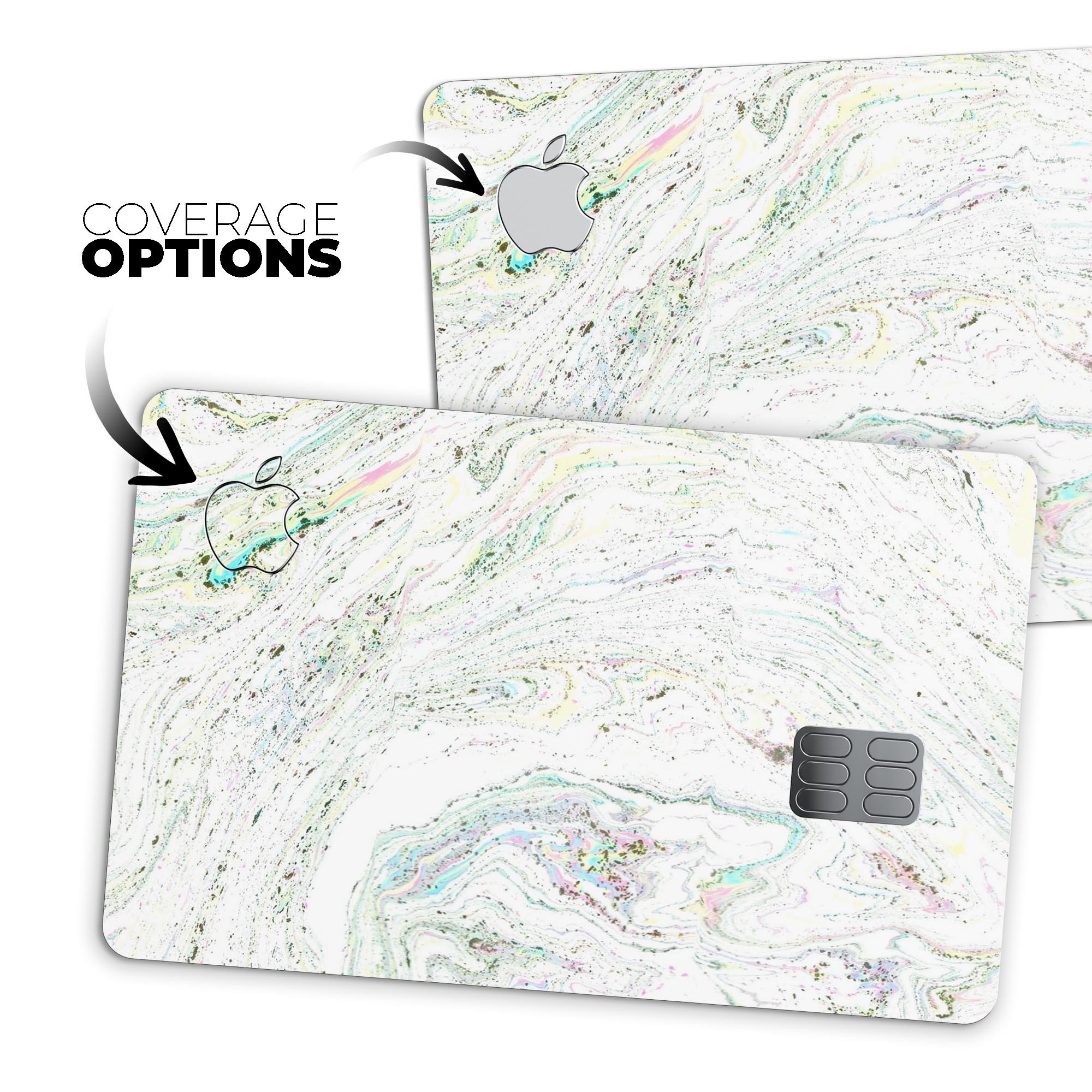 Dotted Mixtured Textured Marble skin applied to an Apple Card, showcasing its stylish design and premium finish.