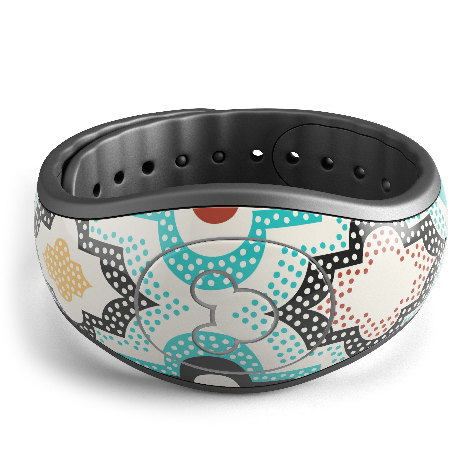 Dotted Moroccan pattern skin wrap kit for Disney Magic Band, showcasing vibrant colors and intricate design.