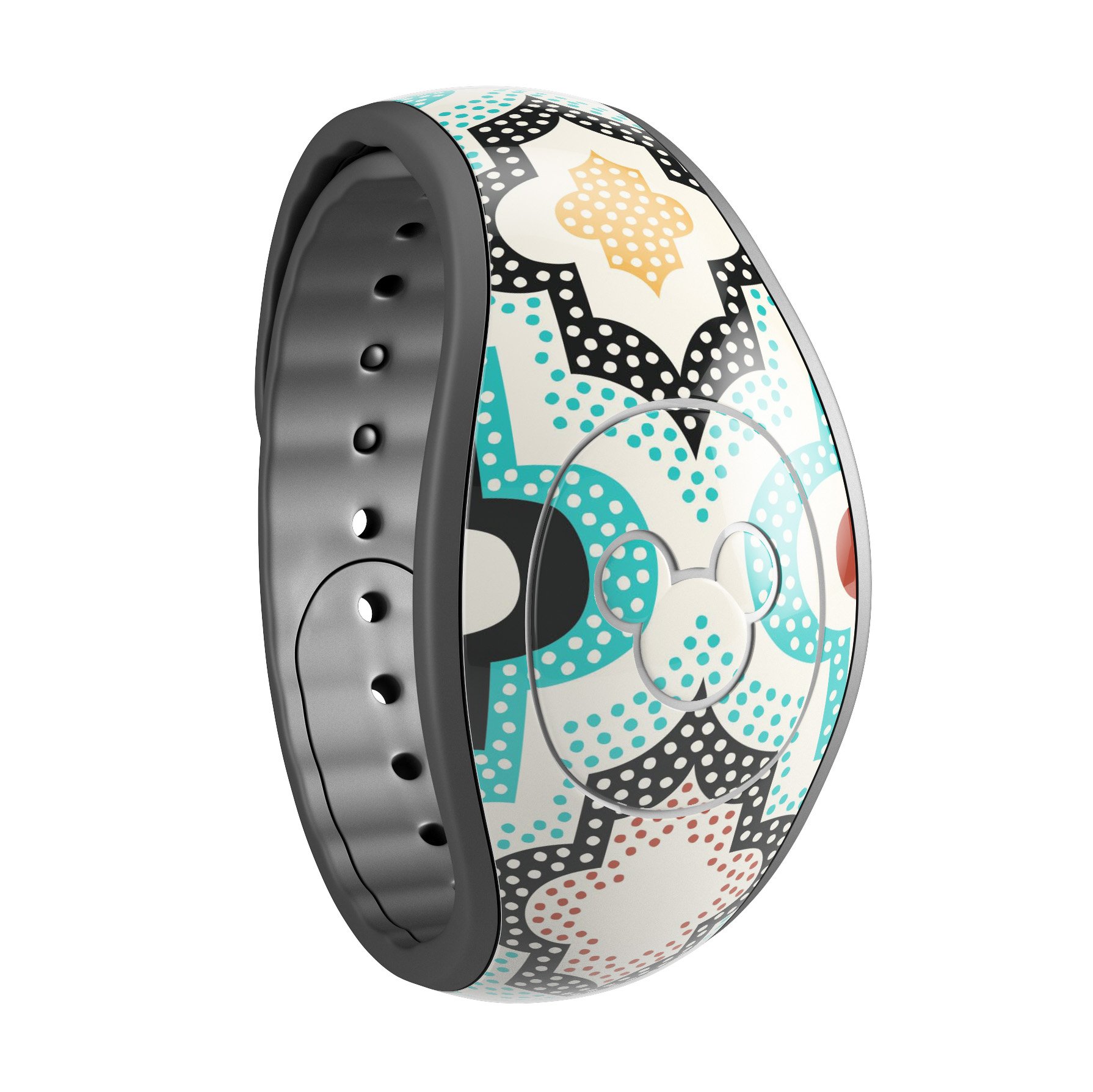 Dotted Moroccan pattern skin wrap kit for Disney Magic Band, showcasing vibrant colors and intricate design.