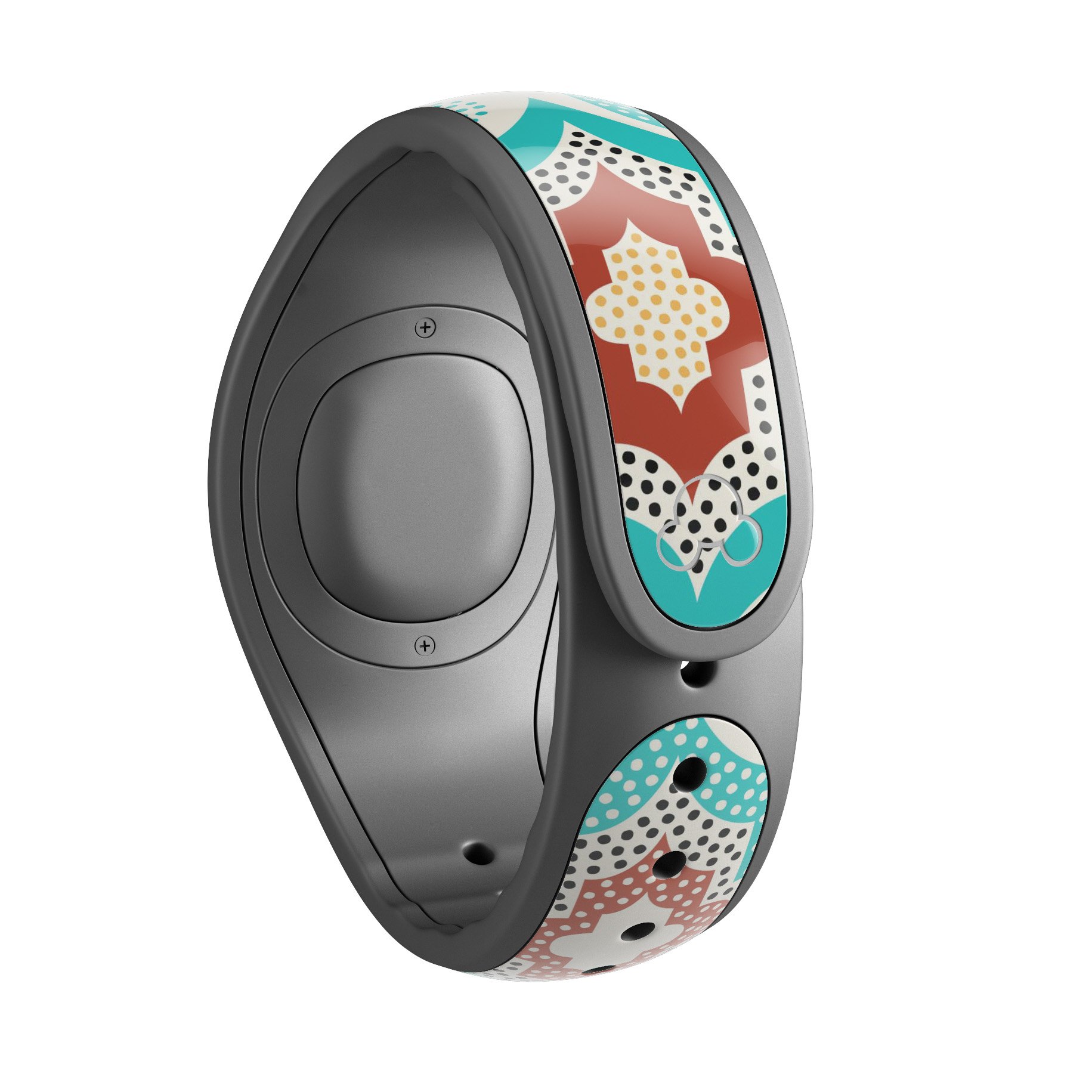 Dotted Moroccan pattern skin wrap kit for Disney Magic Band, showcasing vibrant colors and intricate design.