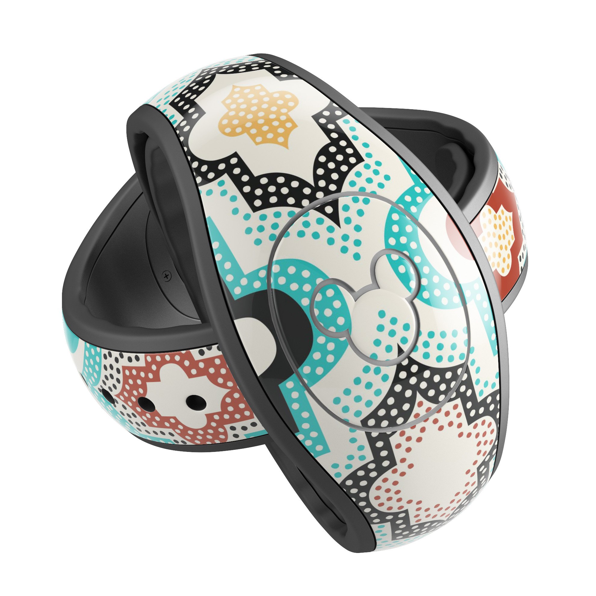 Dotted Moroccan pattern skin wrap kit for Disney Magic Band, showcasing vibrant colors and intricate design.